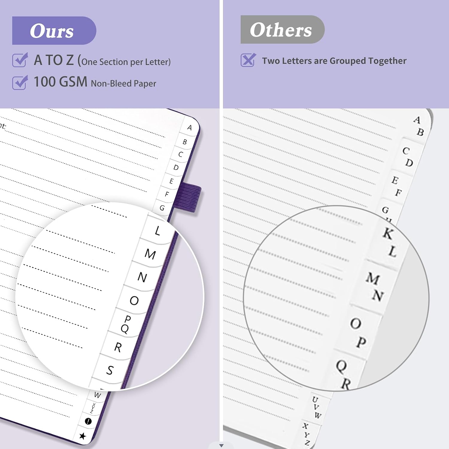 Detalle de Blugool AKO4 Hardcover Address Book, 7 x 10 Inch with A–Z Tabs