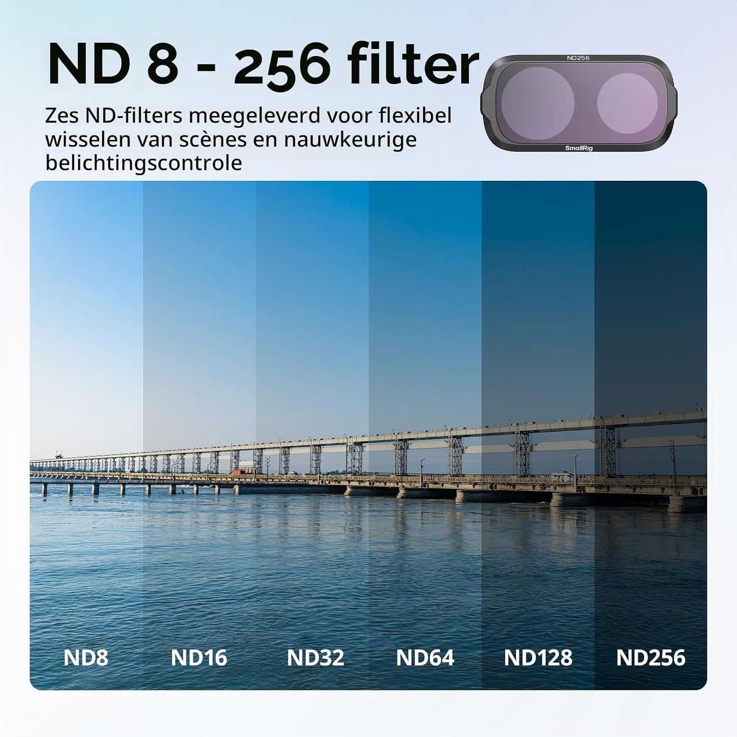 Detalle de SMALLRIG 6687 filterset voor Insta360 Luna Ultra met zes ND-filters