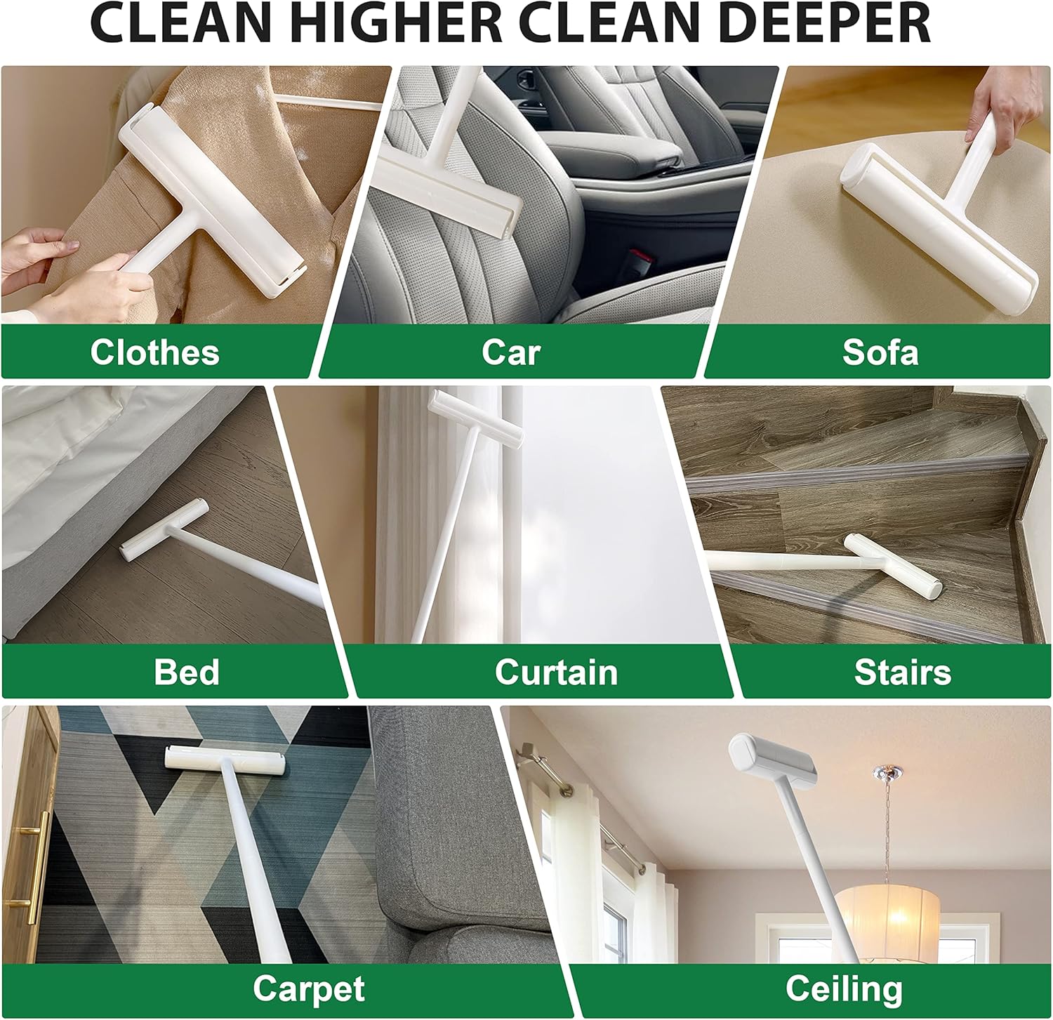 Thumbnail 6 de Foyer Nuage 9.5" Large Lint Roller for Pet Hair with Extendable Handle, Dust-Proof Cover & 5 Refills (300 Sheets)