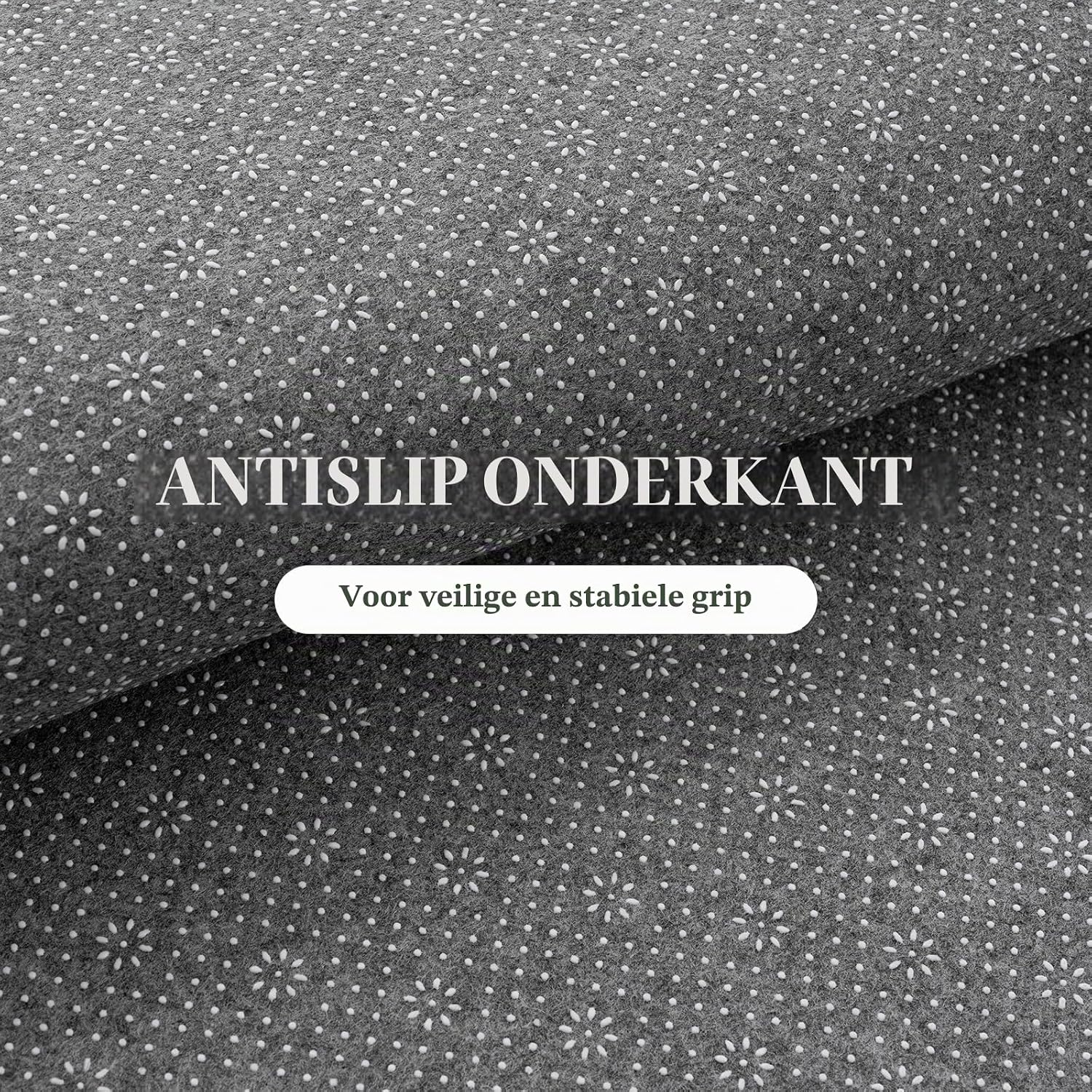 Detalle de HOMFINE vloerkleed 120 x 170 cm, bruin, 10 mm schuim en geometrisch patroon
