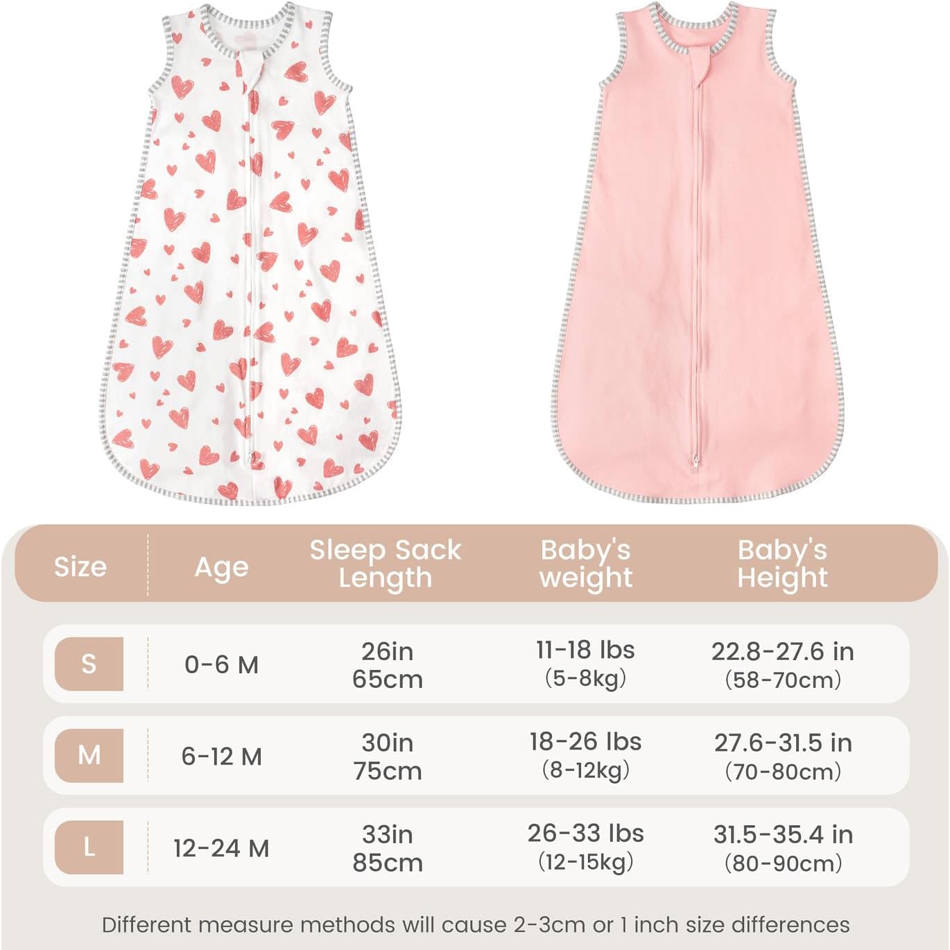 Thumbnail 5 de TURMIN Baby Sleeping Bag 0.5 Tog – 0–24 Months, 100% Cotton Sleeveless Newborn Sleep Sack