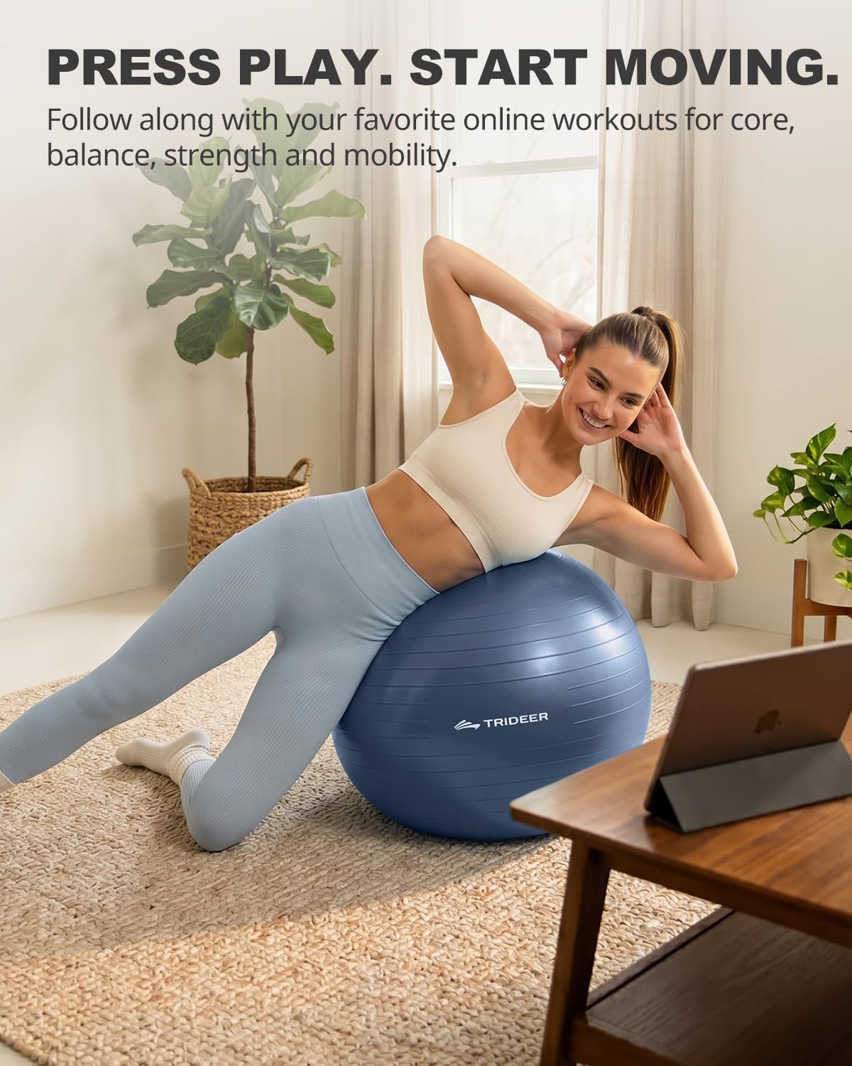 Thumbnail 5 de Trideer TRUS-6601SBMA65B Yoga Ball, 58–65 cm, Non-Slip PVC