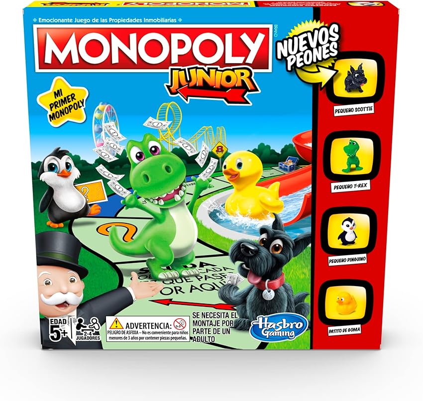 Detalle de Hasbro Monopoly Junior juego 2 a 4 jugadores 🧩
