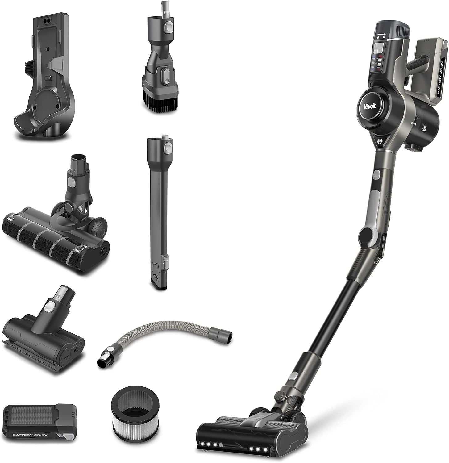 Detalle de LEVOIT Cordless Vacuum Cleaner with Dual Brush and 80-Min Battery