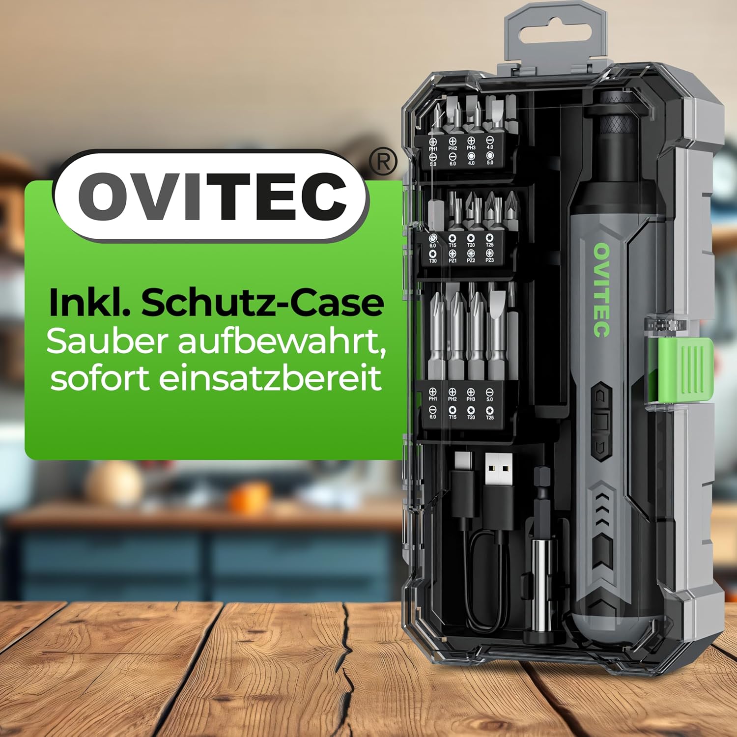 Thumbnail 6 de Set di cacciaviti elettrici a batteria 3,7 V con 16 punte e cavo USB-C