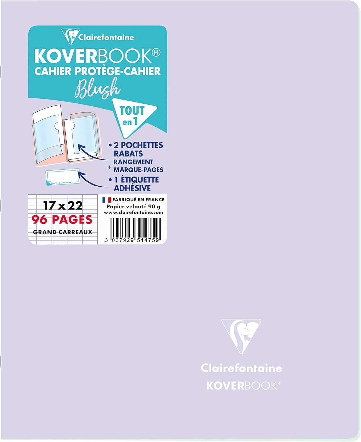 Thumbnail 6 de Clairefontaine 951481C – Lot de 10 Cahiers Agrafés Koverbook Blush 17x22 cm, 96 Pages