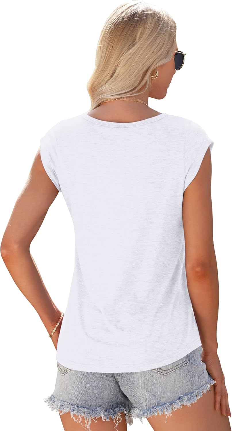 Thumbnail 2 de WNEEDU T-shirt femme à col V et manches courtes (matières polyester, rayonne et élasthanne)