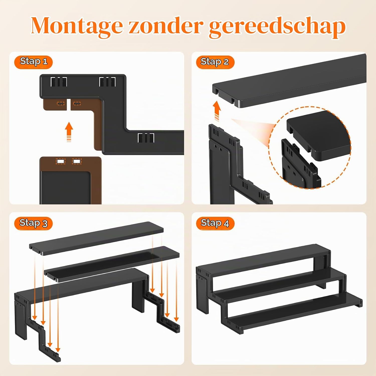 Thumbnail 3 de Lifewit 25105 displaystandaard met 3 niveaus, zwart, 35,6 cm