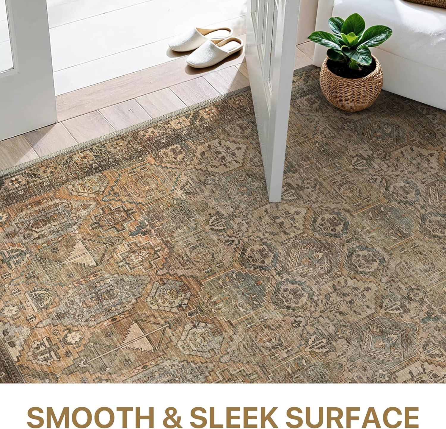 Thumbnail 2 de BEIMO Tapis Salon Vintage 160x230 cm – Lavable en machine, antidérapant et durable (Brun)