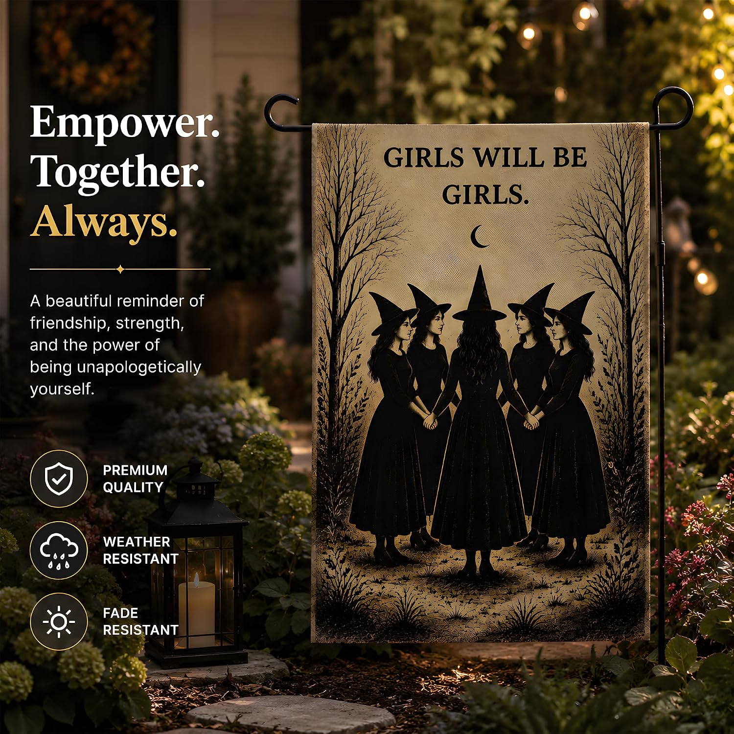 Thumbnail 3 de OHOME GIRLS WILL BE GIRLS Witch Garden Flag, Double-Sided Polyester, 18"L x 12"W