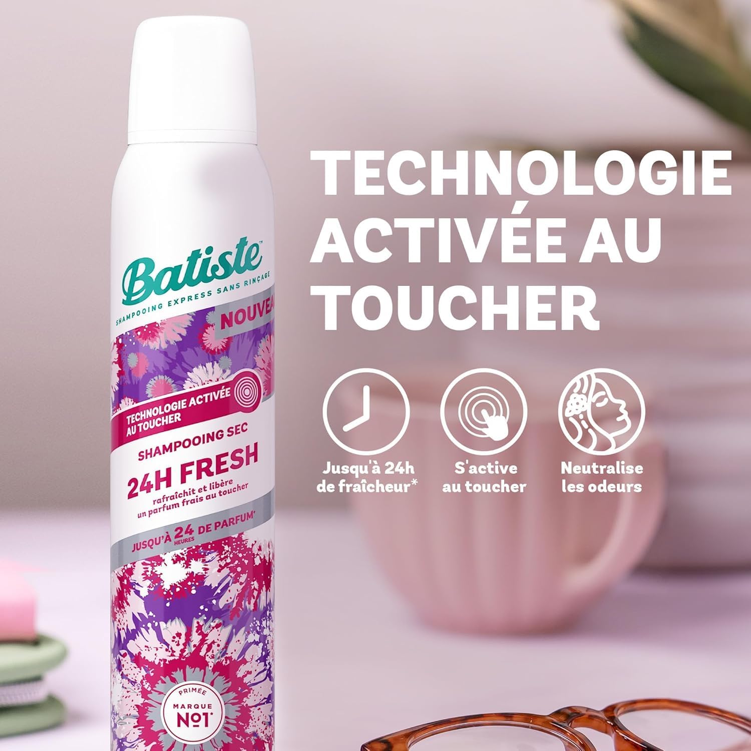 Detalle de Batiste Shampooing Sec 24h Fresh - Parfum Fraîcheur pendant 24h, 200 ml