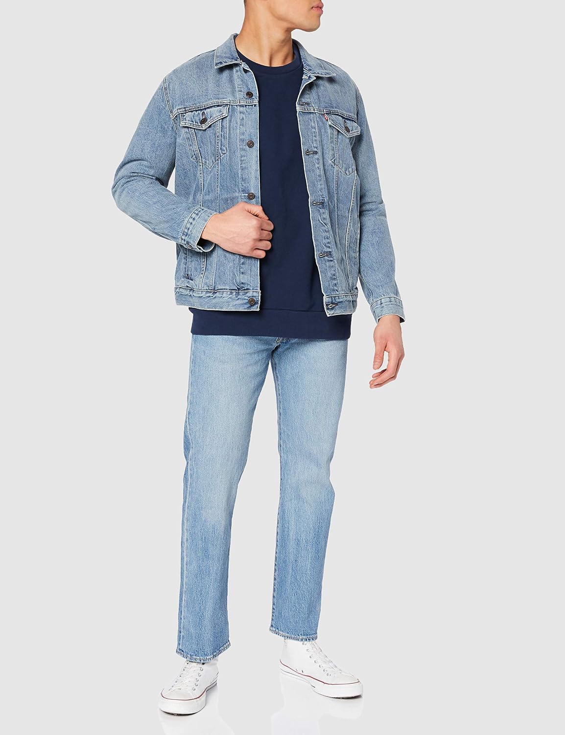 Detalle de Levi's Big & Tall Original Housemark Crew Felpa Uomo: comfort e stile per taglie forti