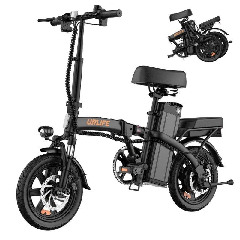Detalle 2 de Bicicleta eléctrica URLIFE F1L plegable 14" – 350W, 48V, 7,5Ah, negra