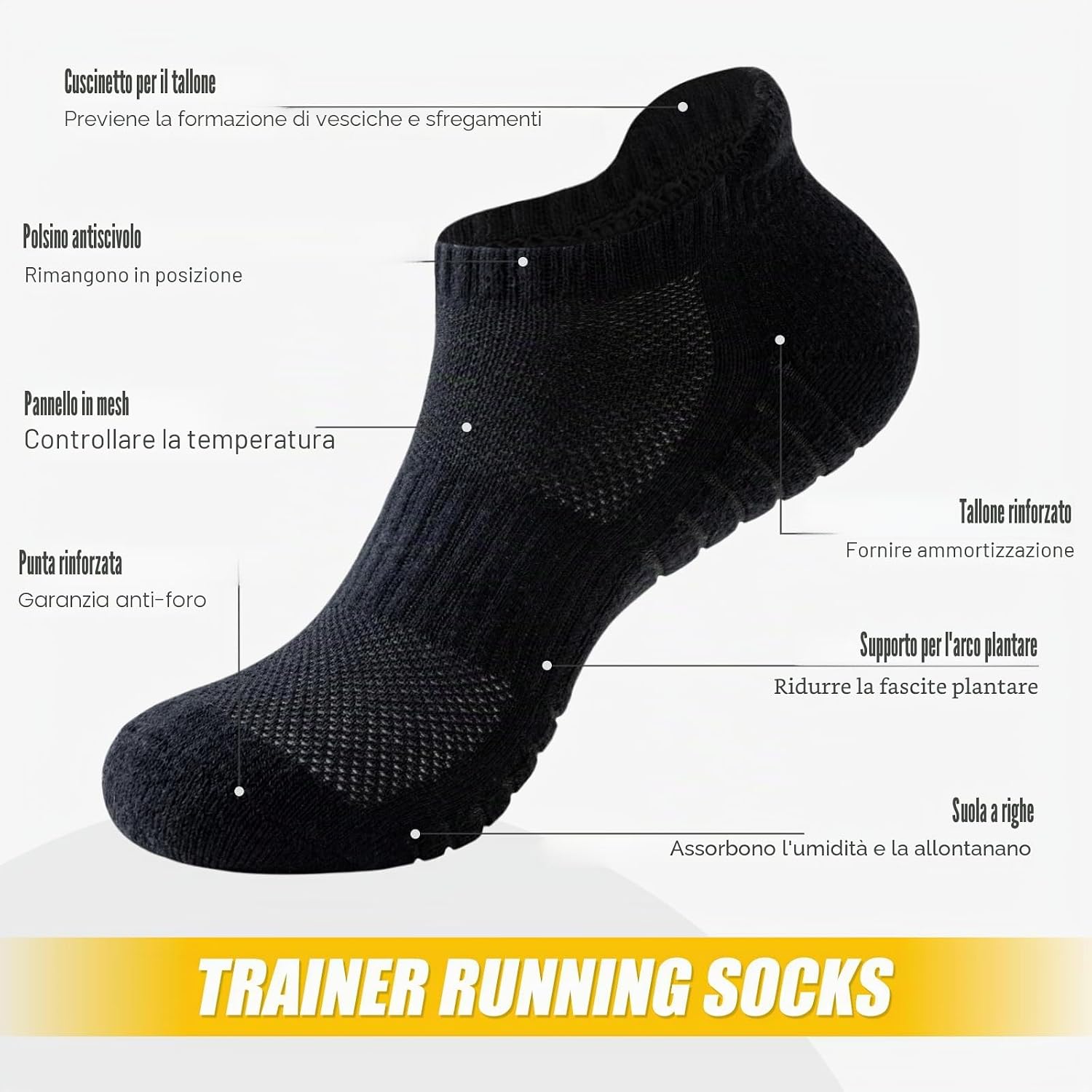 Detalle de SockWaddles Calze Sportive Unisex – 6 Paia, Cotone Traspiranti e Cushione Morbido