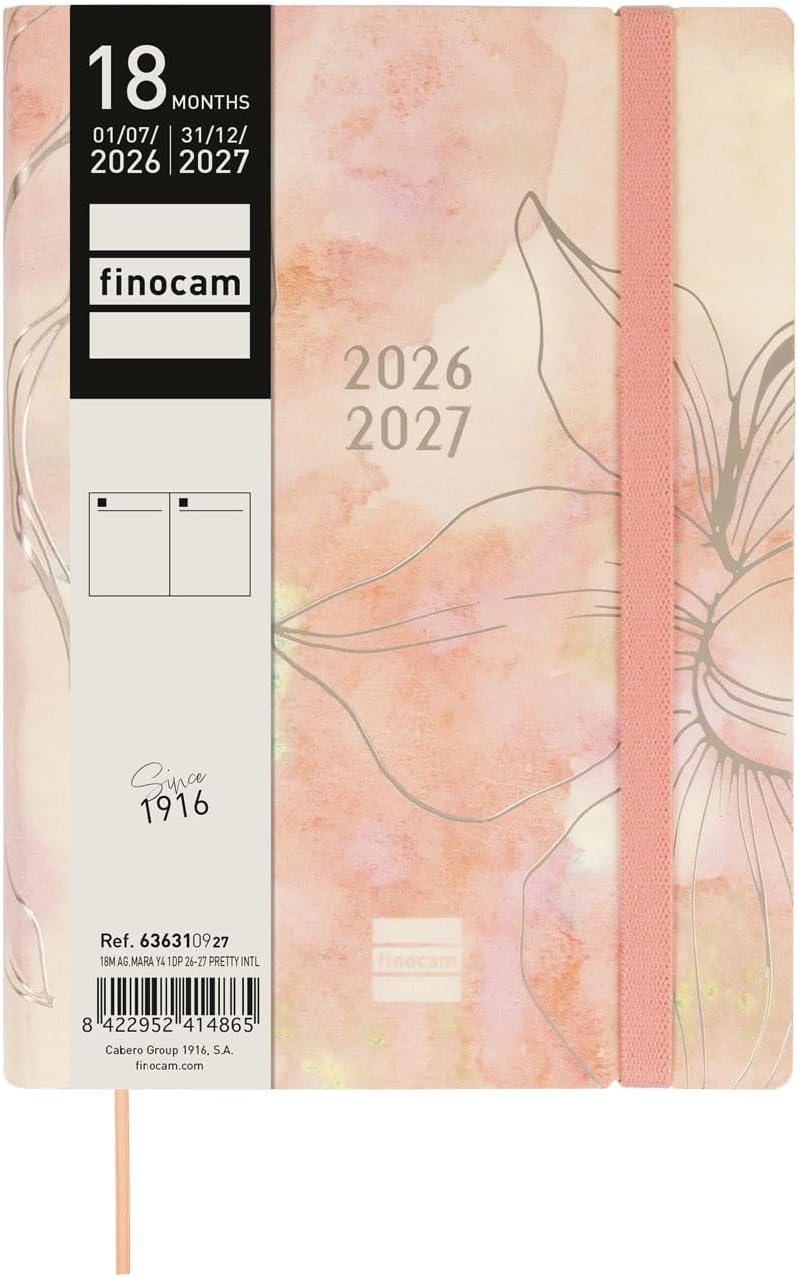 Detalle 2 de Finocam Mara Daily Diary 18–Month – dagkalender, en dag per sida, juli 2026–december 2027