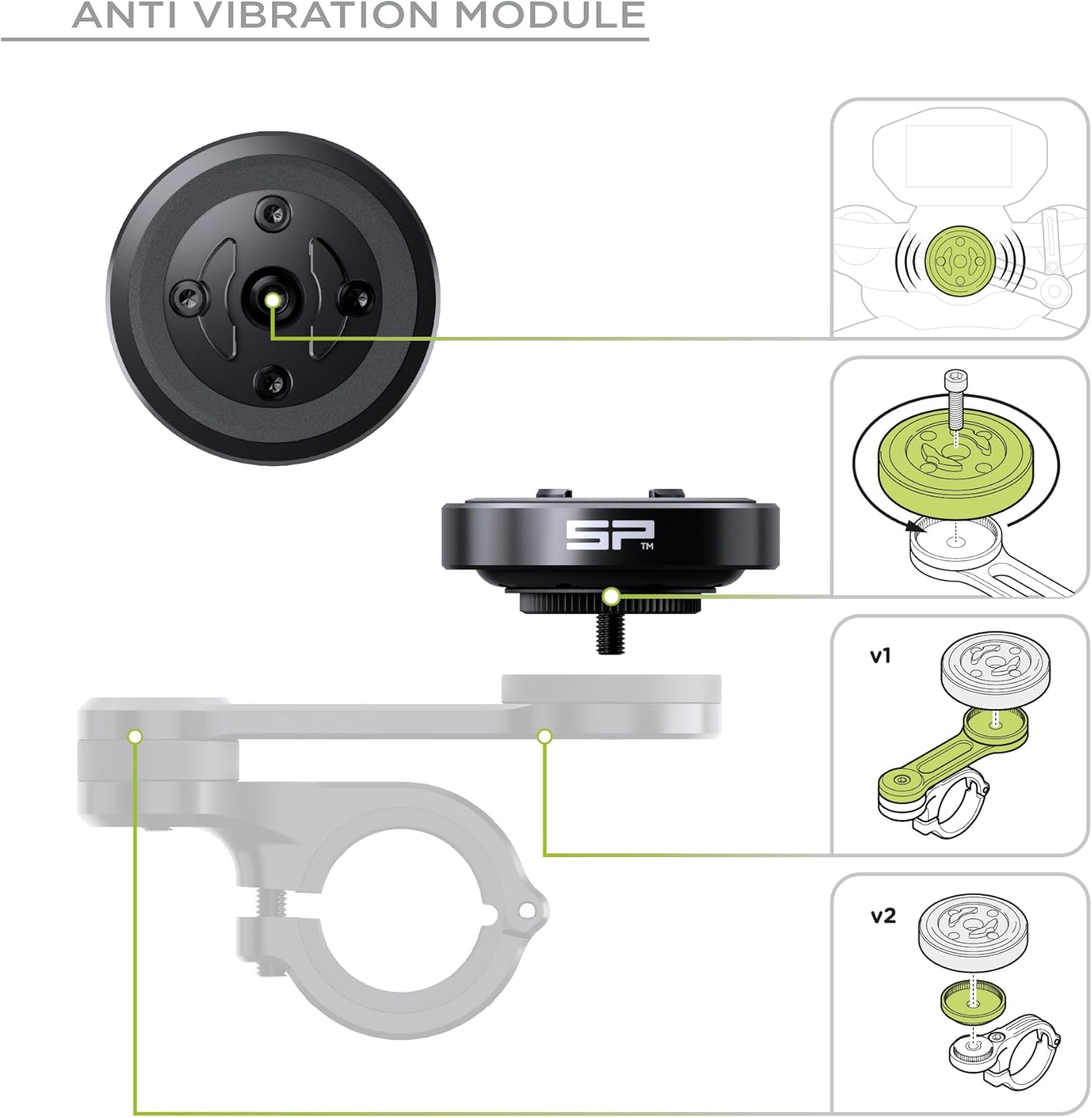 Detalle de SP CONNECT Moto Bundle II AVM Xtreme SPC+ pour iPhone 15 Pro Max – Protection militaire et charge sans fil