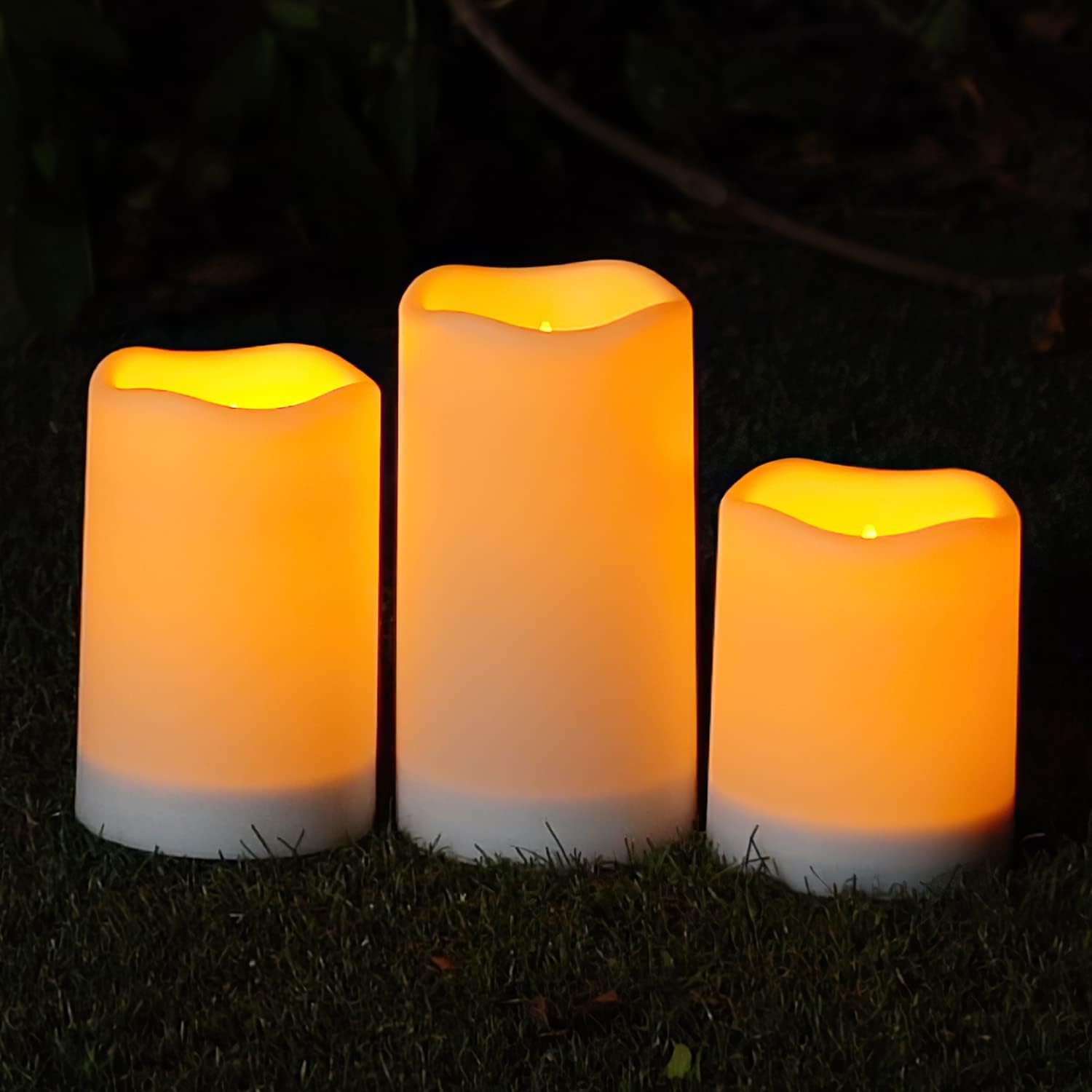Detalle de Solar-Flammenlose Kerzen 3er-Set