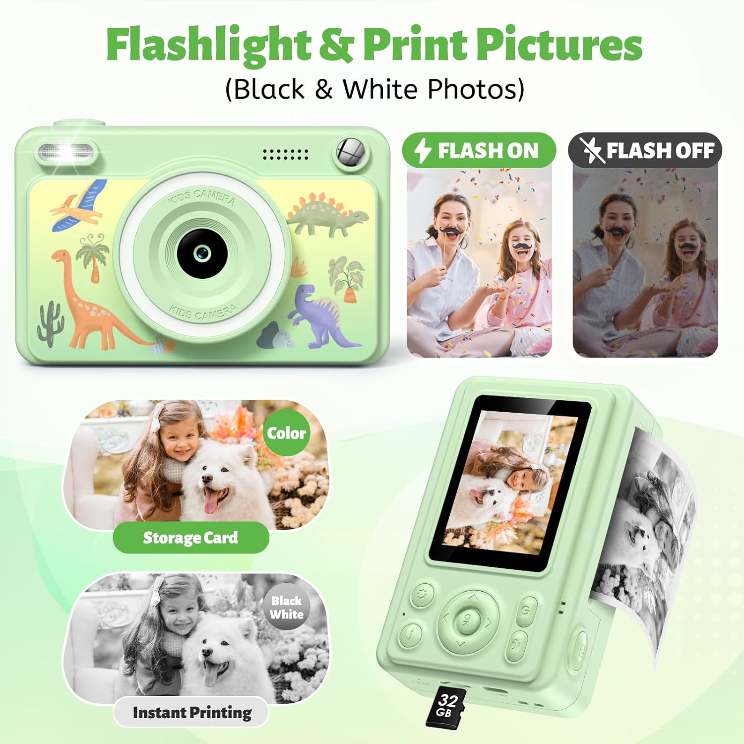 Thumbnail 3 de Kids Camera Instant Print 1080P with 32GB card