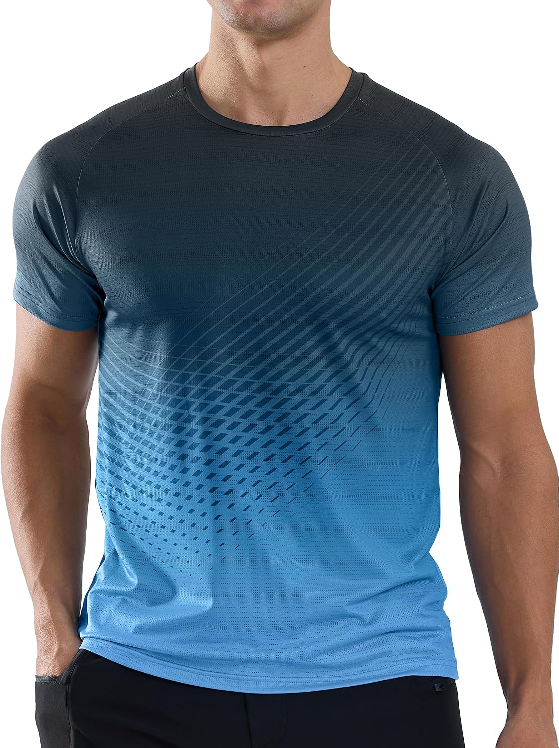 Thumbnail 6 de Sport Tshirts Herren Trainingsshirt: Atmungsaktiv, schnelltrocknend mit Farbverlauf und UV-Schutz
