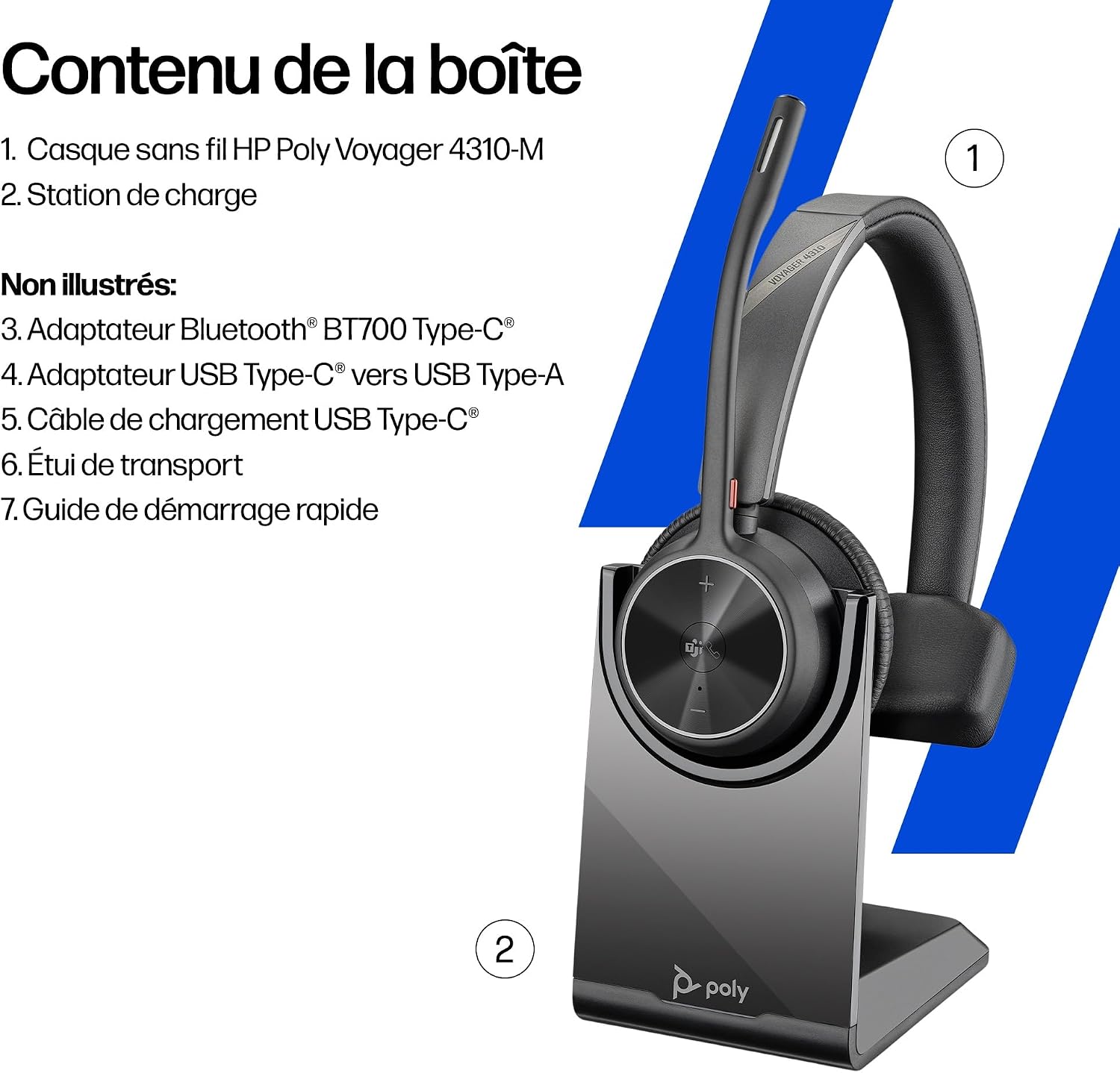Thumbnail 6 de Poly Voyager 4310 UC micro-casque 24 h