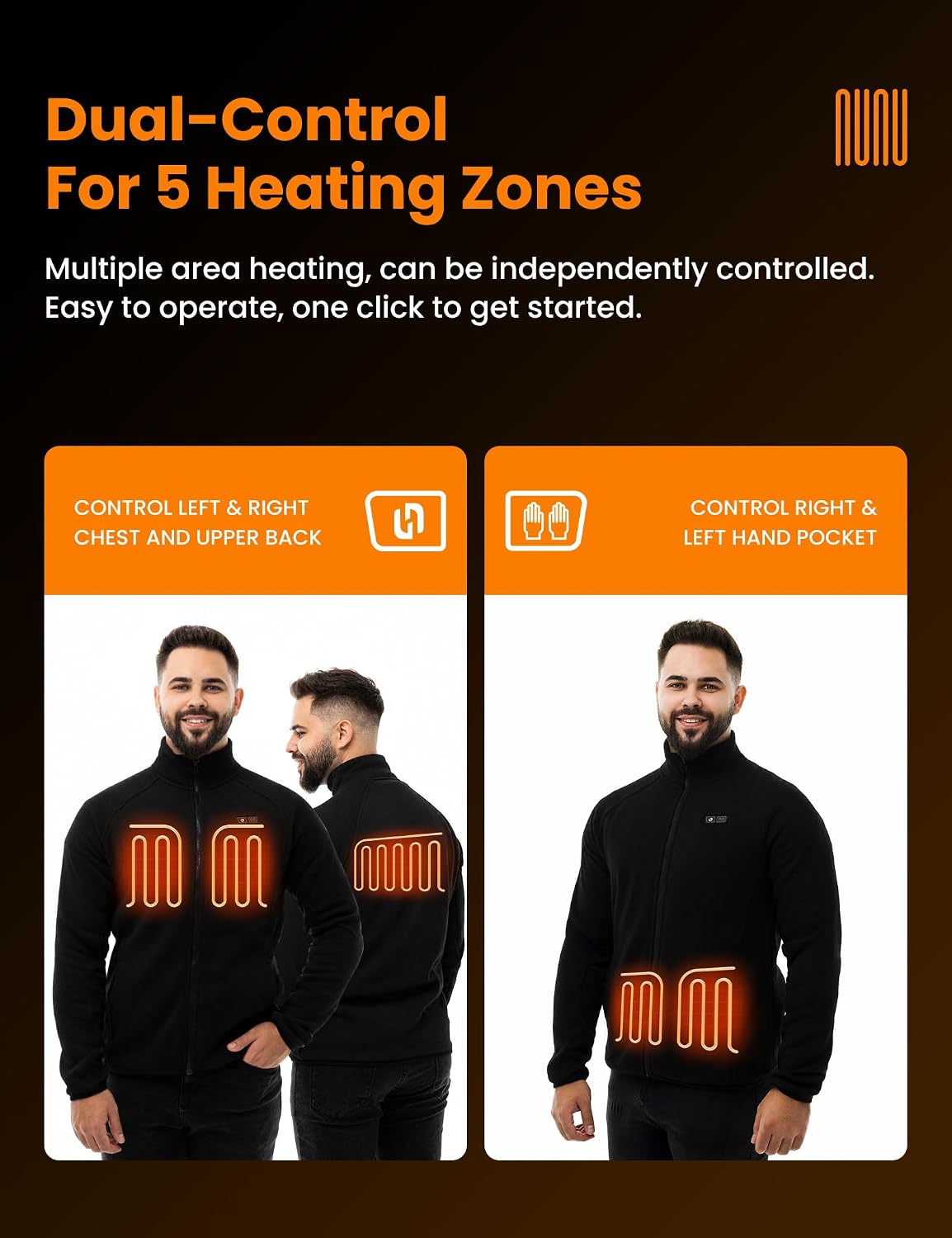Detalle de HENNCHEE Heated Fleece Jacket 16,000mAh