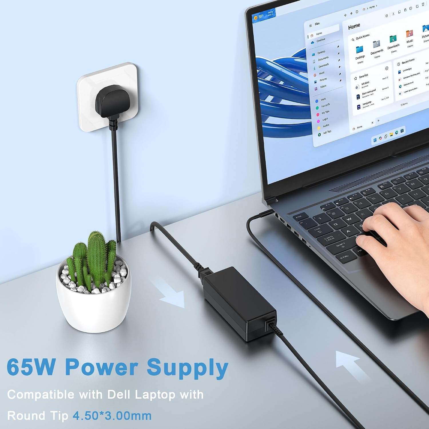 Detalle de FUDCOCWN 65W Laptop Charger for Dell Inspiron, Latitude and Vostro Series