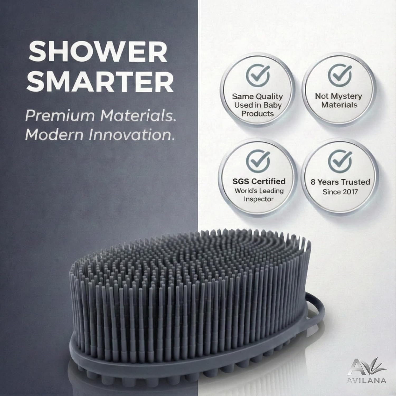 Thumbnail 2 de Avilana Premium Silicone Body Scrubber: Dual-Sided Exfoliating Bath Brush for Smooth Skin