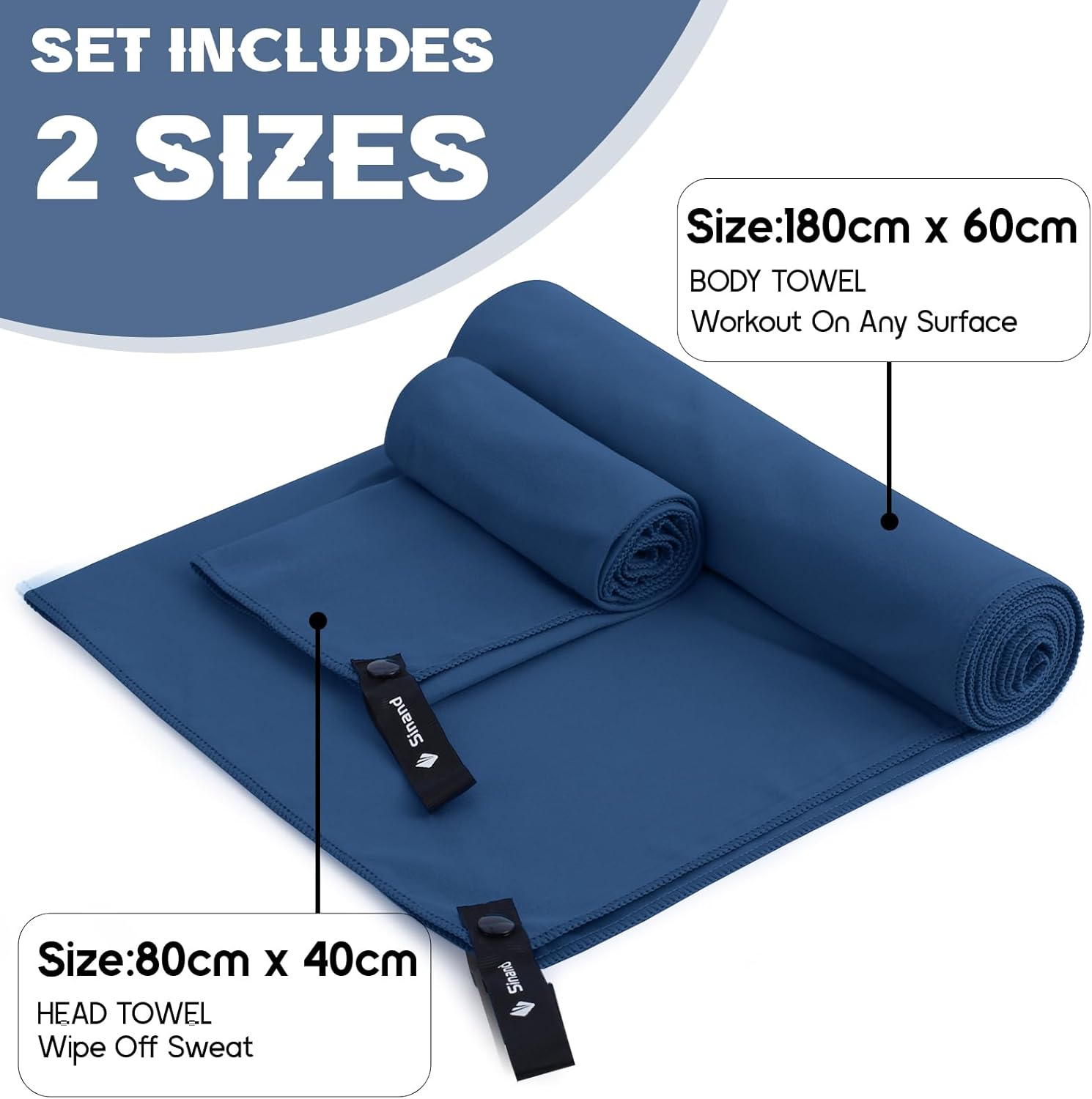 Thumbnail 5 de Sinand Microfibre Towel 2 Pack 160x80cm
