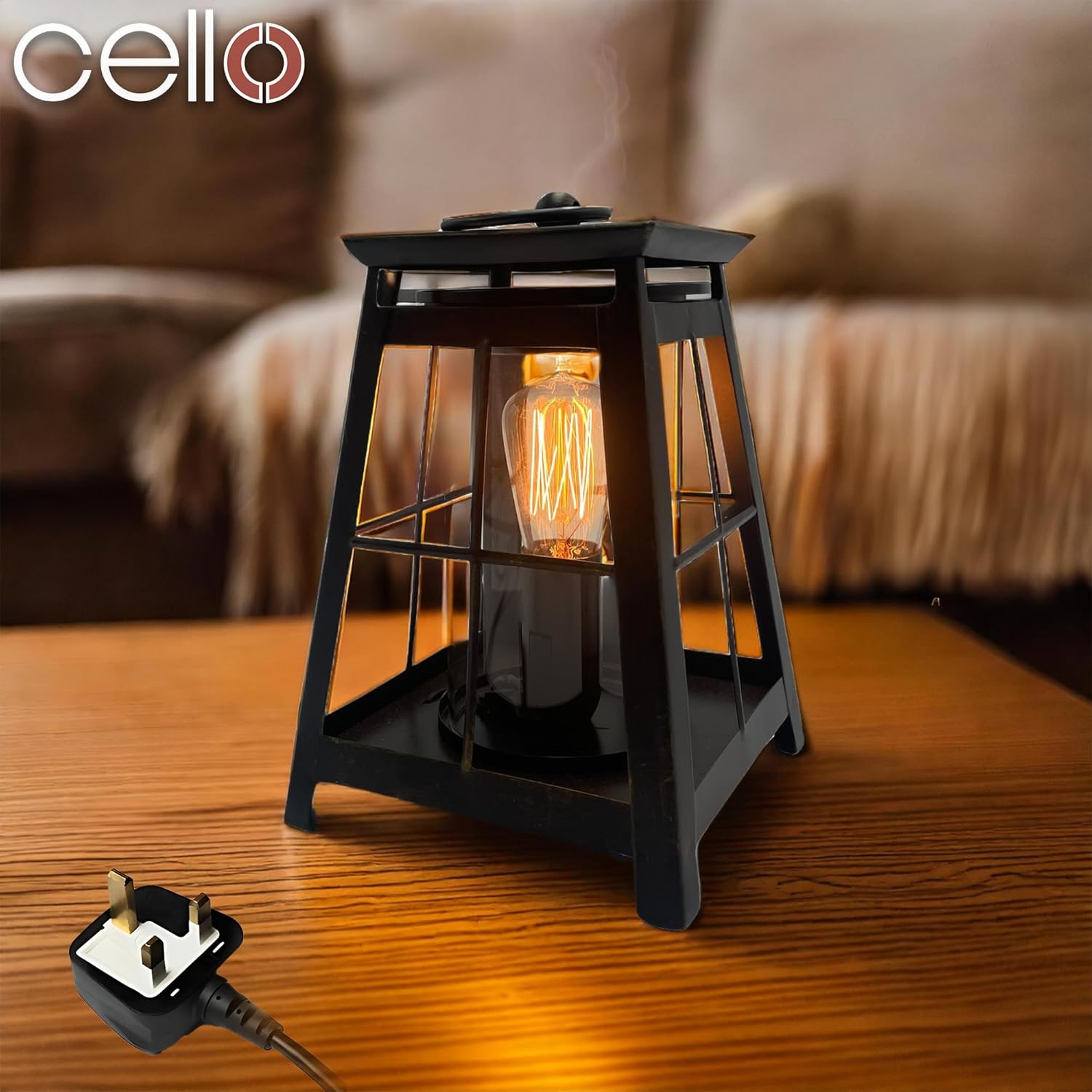 Thumbnail 1 de Lantern Edison Electric Oil Wax Melt Burner Lamp (UK) with Cello Wax Medallions