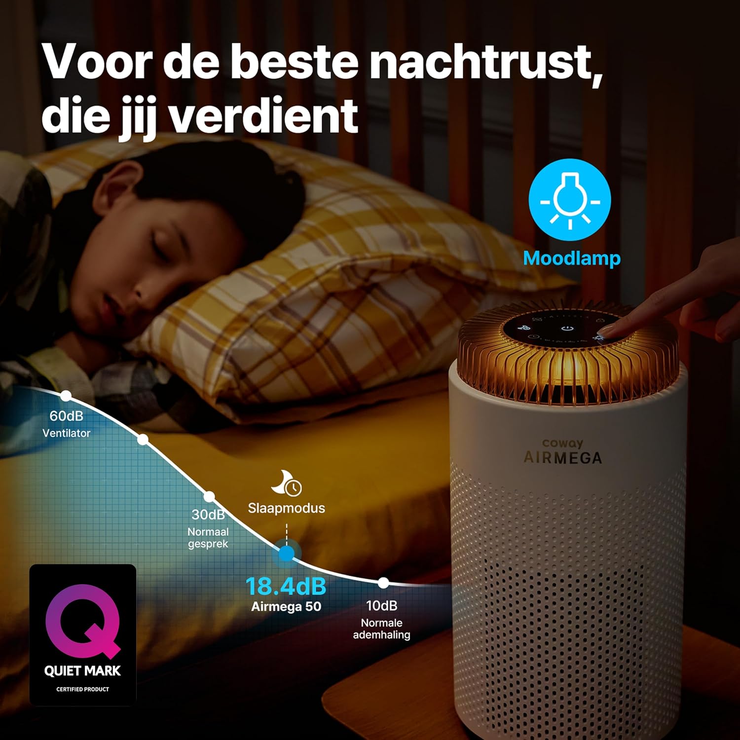 Thumbnail 5 de Coway Airmega 50 luchtreiniger met HEPA-filter, automatische modus en slaapstand