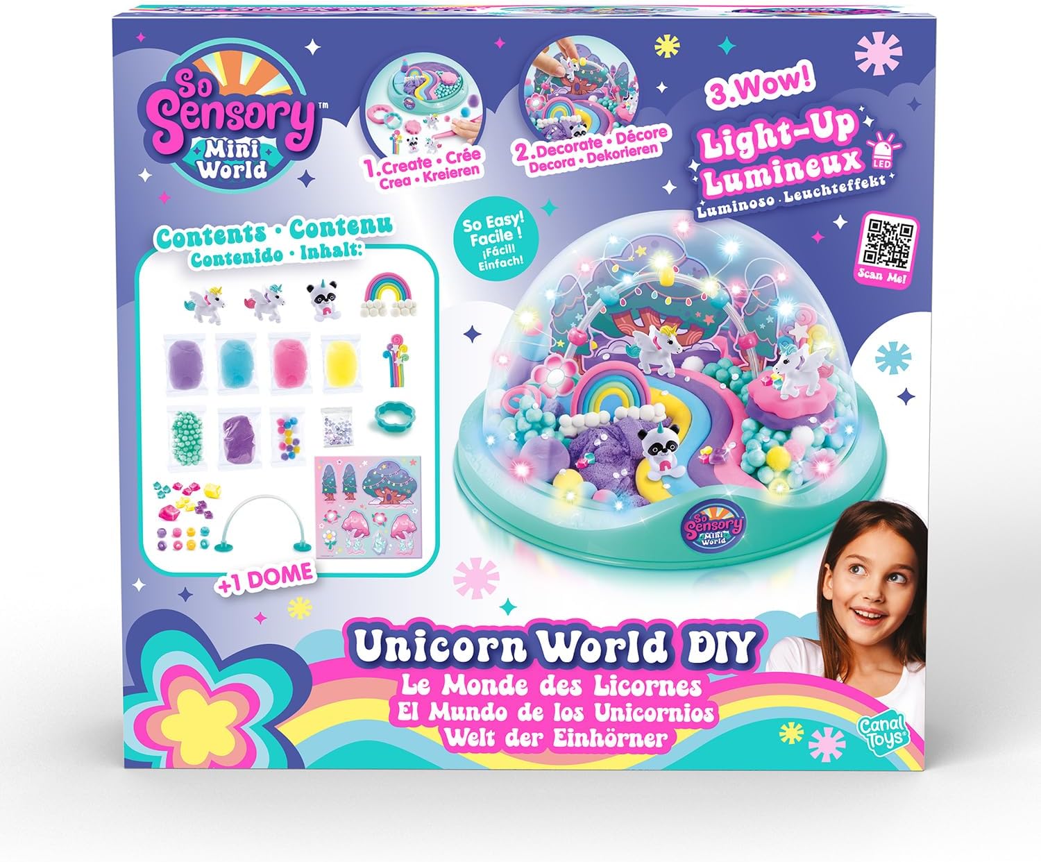Detalle 2 de Canal Toys So Sensory Mini World – Świat Jednorożców DIY z kopułą i teksturami
