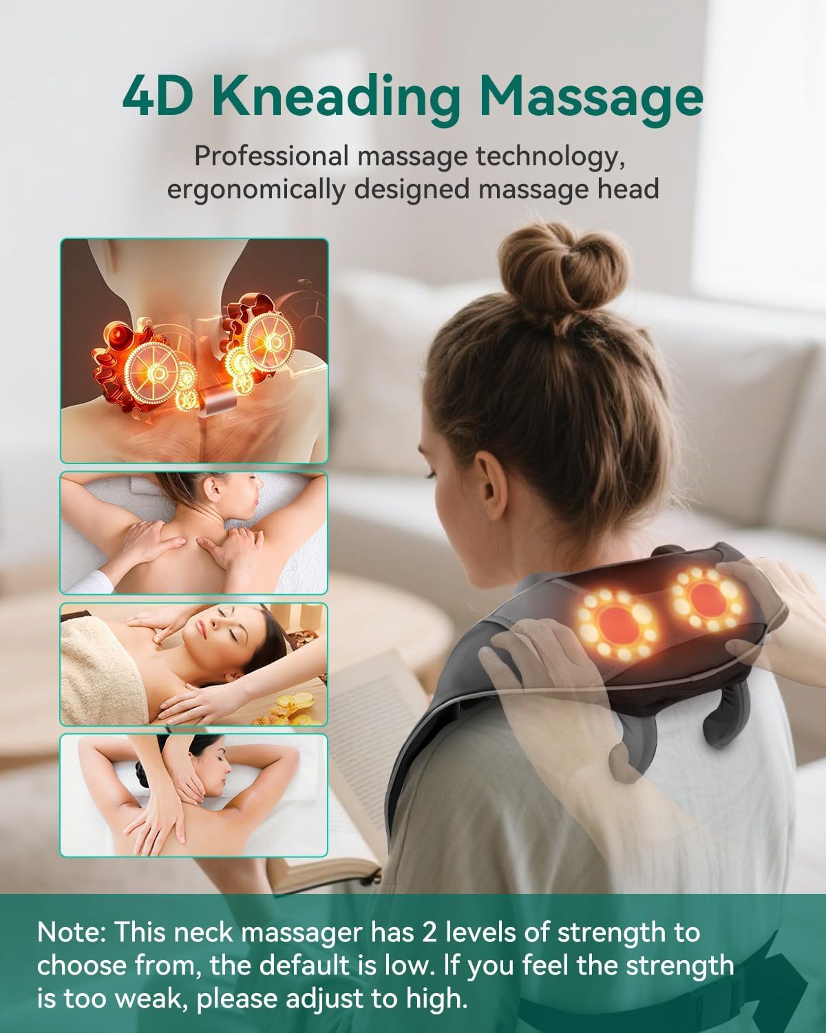 Detalle 2 de Snailax Neck Massager Deep Tissue with Heat