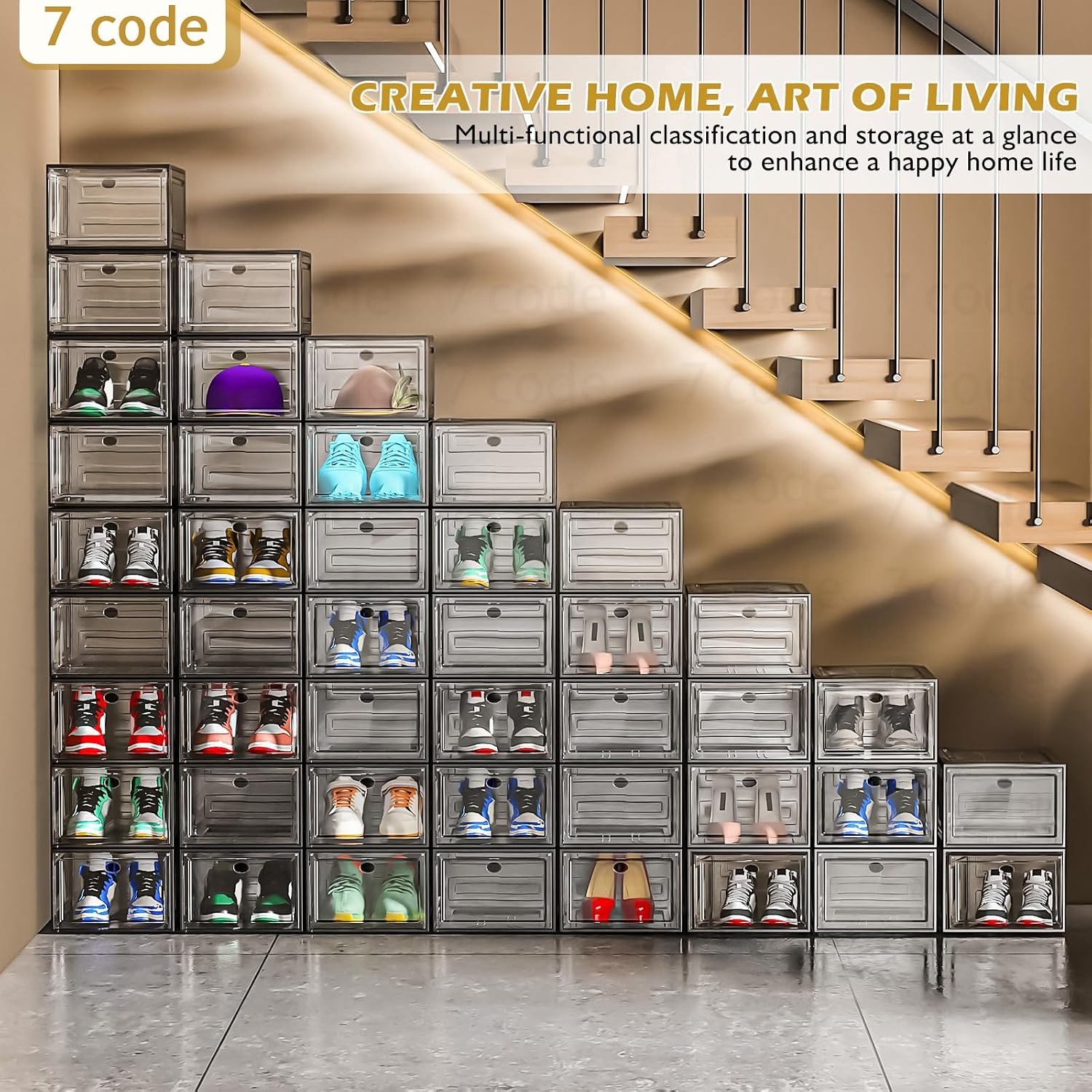 Thumbnail 2 de 7 code Thicken & Sturdy Clear Shoe Storage Organizer 6-pack