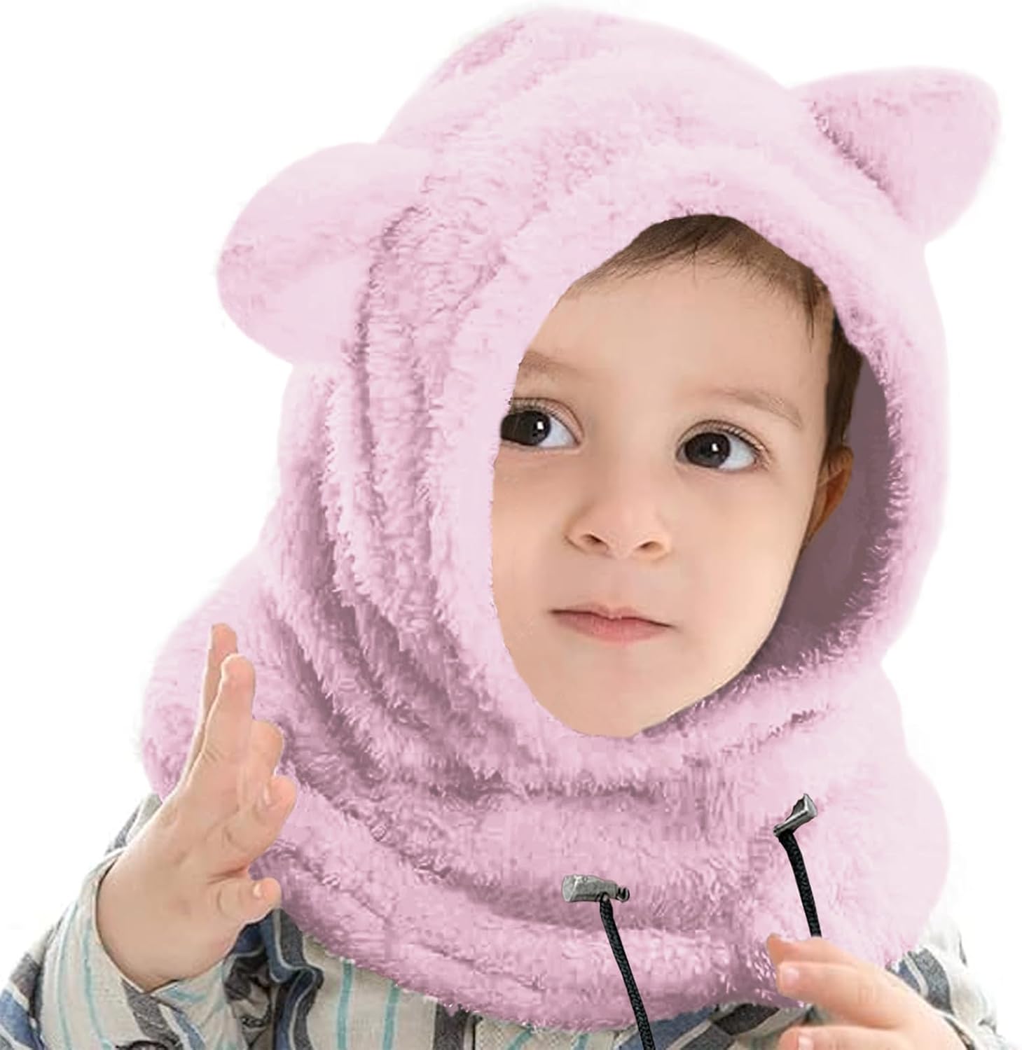Thumbnail 1 de Crazy Bean 2-in-1 Kids Winter Hat and Scarf: Toddler Beanie with Bear Ears