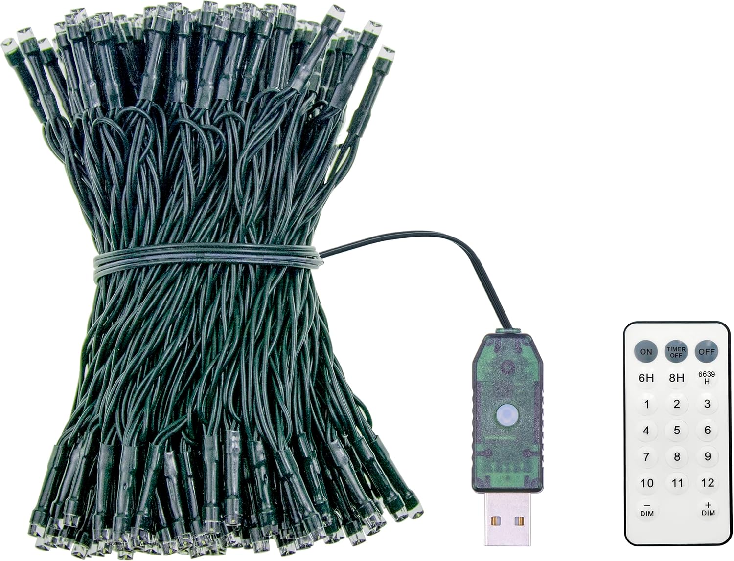Detalle de YUCHOI USB Powered Colour Changing LED Christmas String Lights (20m, 200 LED) with Remote