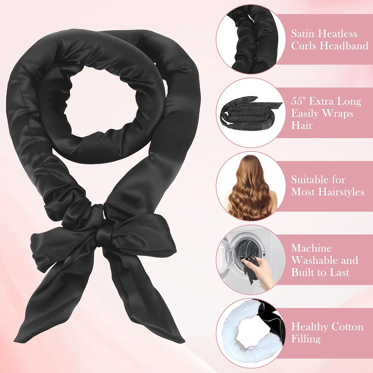 Detalle de Heatless Hair Curlers, 55-inch
