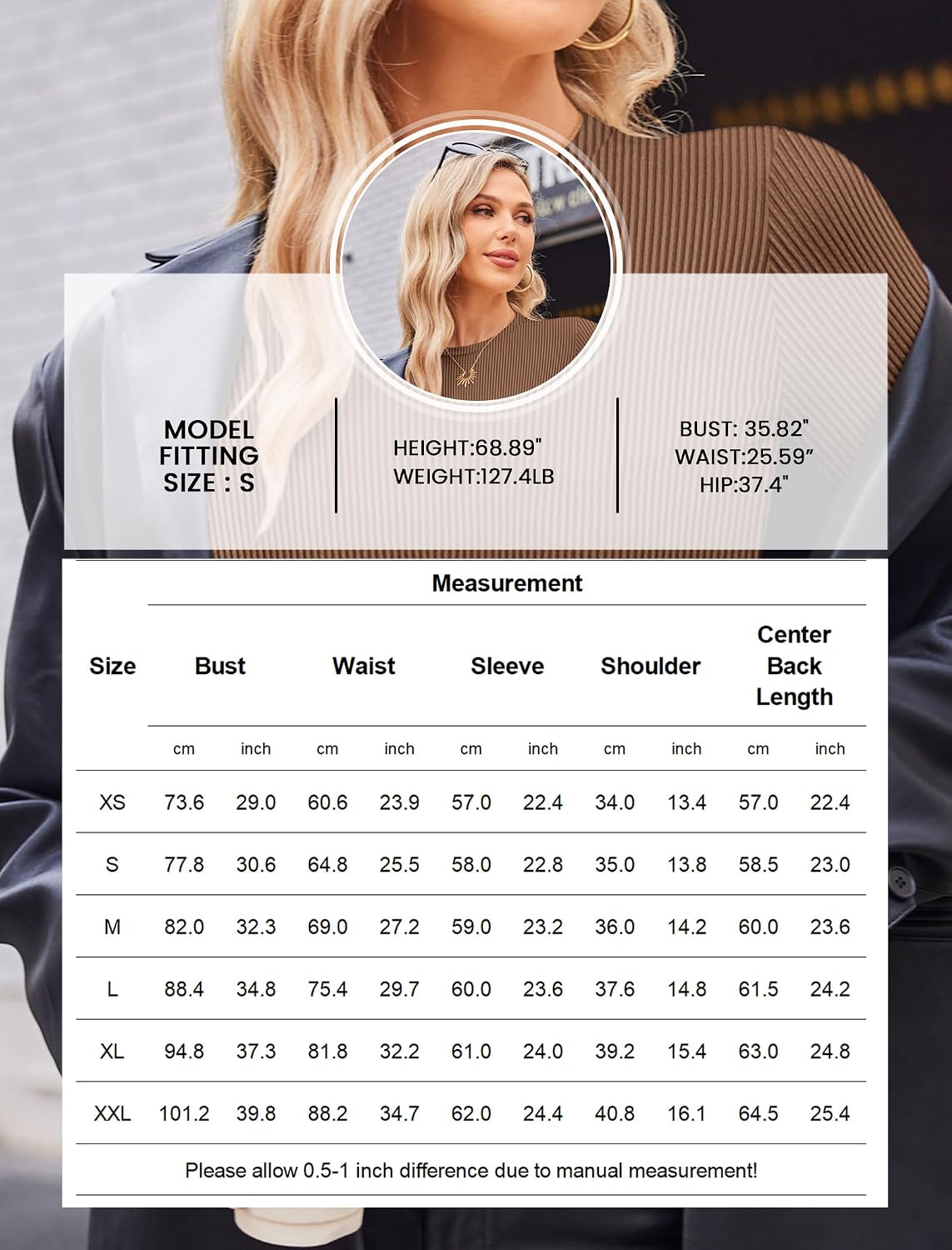 Detalle 2 de Ekouaer Women's Long Sleeve Shirts 3-Pack: Ribbed Crew Neck Base Layer