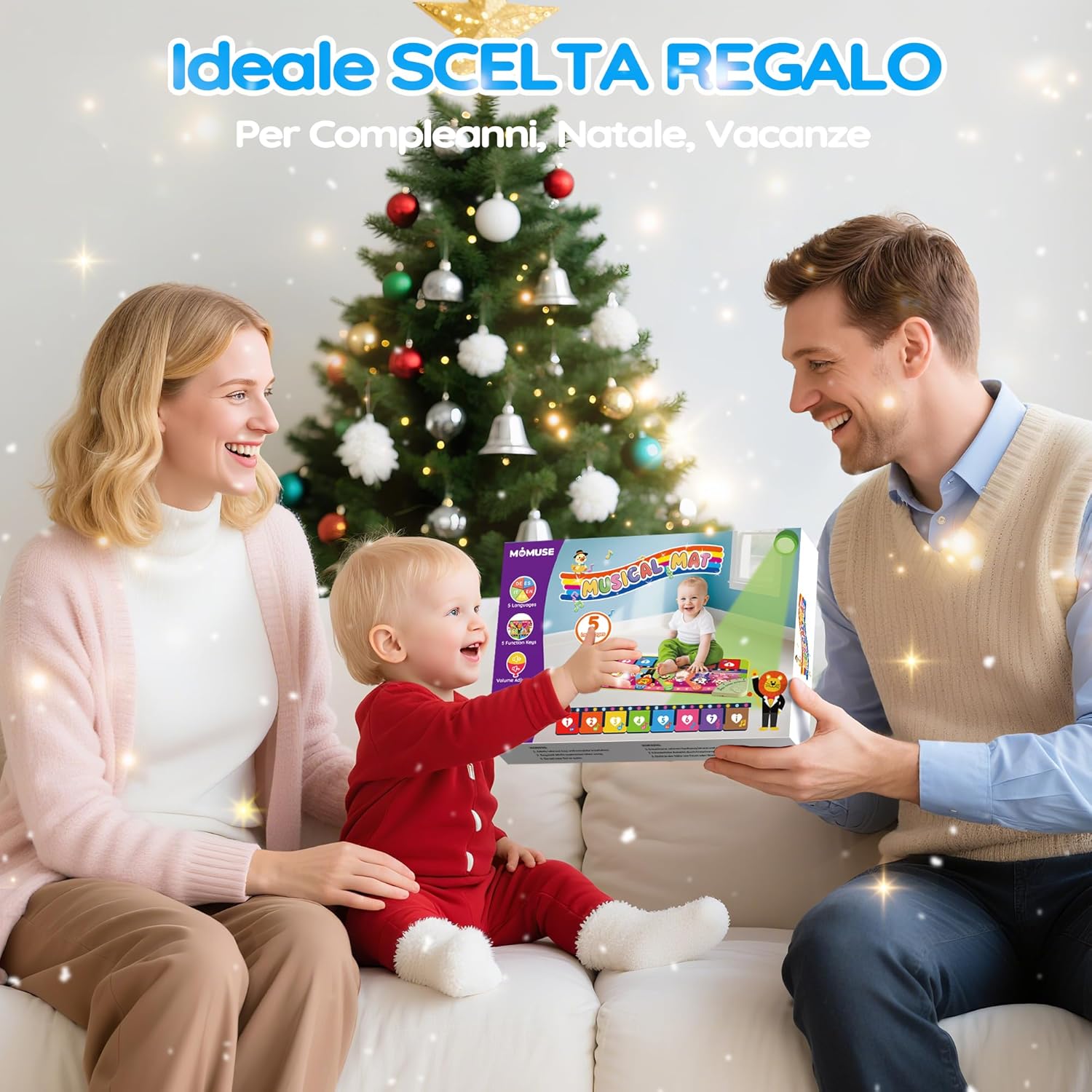 Thumbnail 5 de MOMUSE Tappeto Musicale Multilingue 5 Lingue con 9 Animali (IT/DE/FR/EN/ES) portatile, regalo bambini 1-4 anni