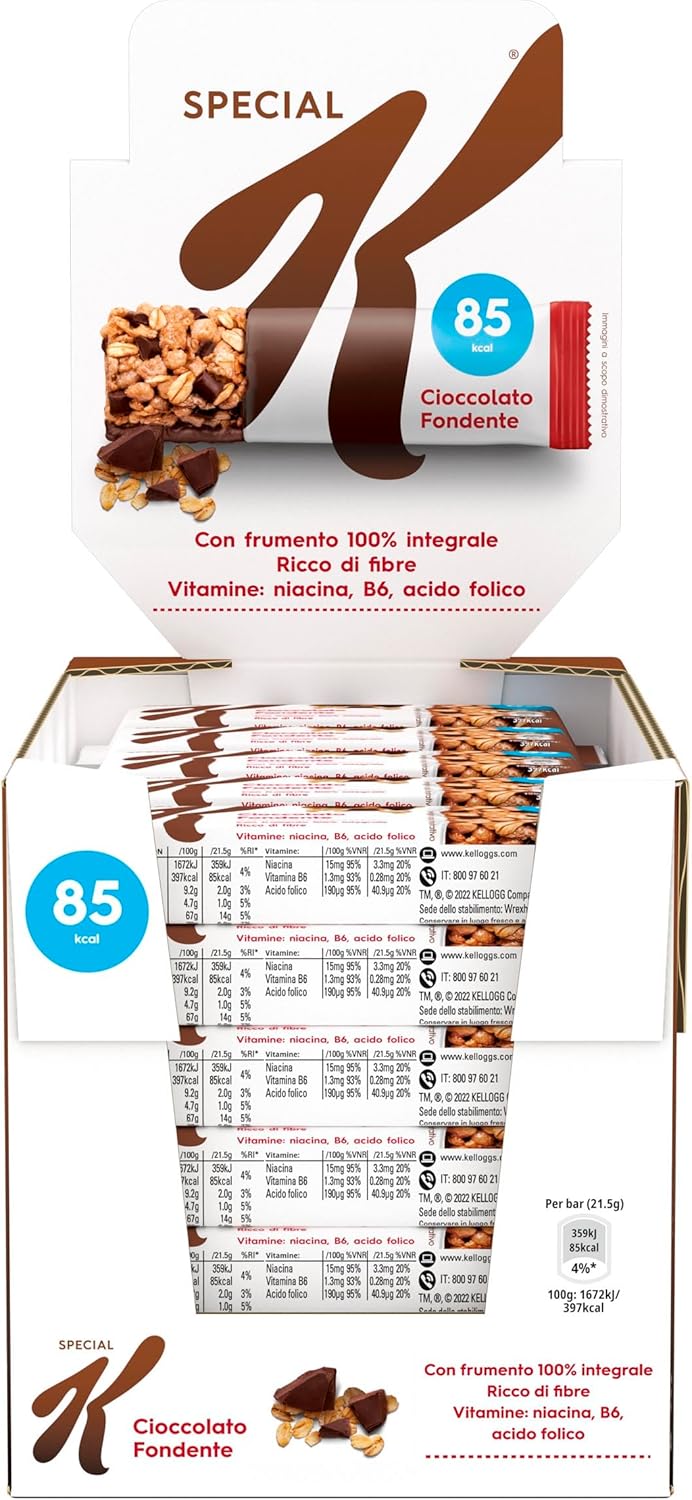 Thumbnail 2 de Kellogg's Special K Barretta Cioccolato Fondente – Croccanti Fiocchi Multicereali, 30 x 21.5 g