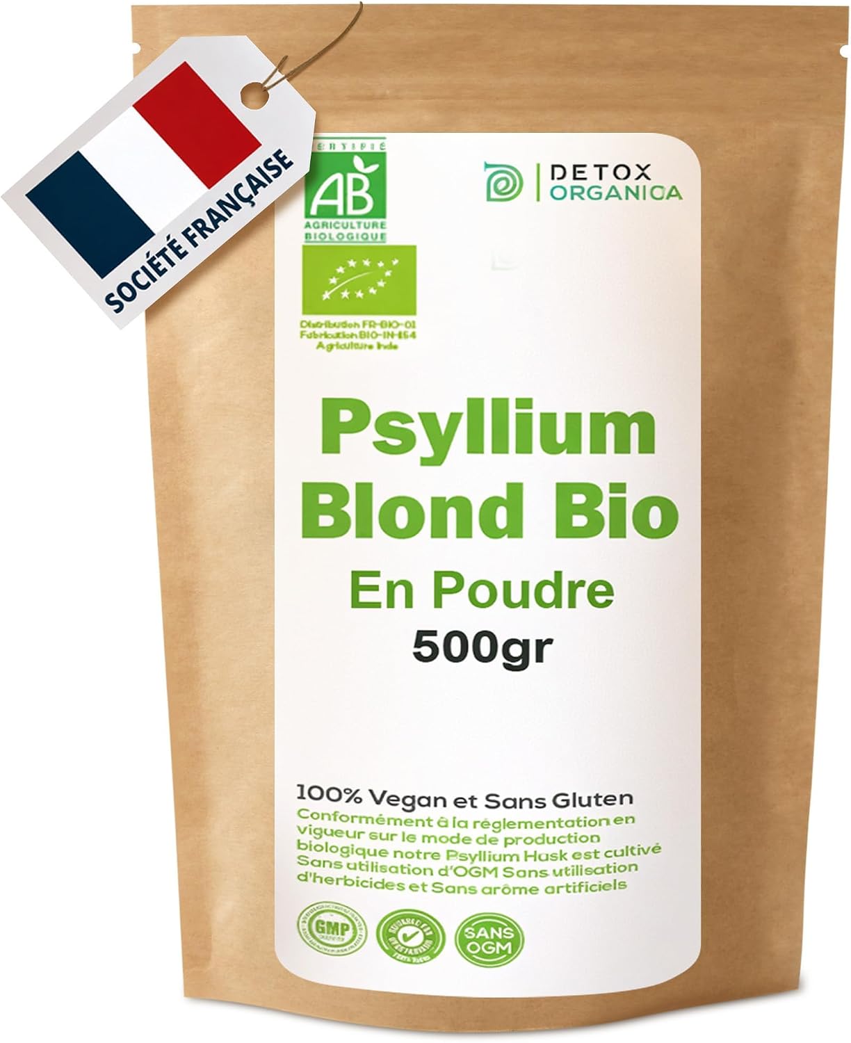 Detox Organica-Psyllium Blond Bio Poudre 500g
