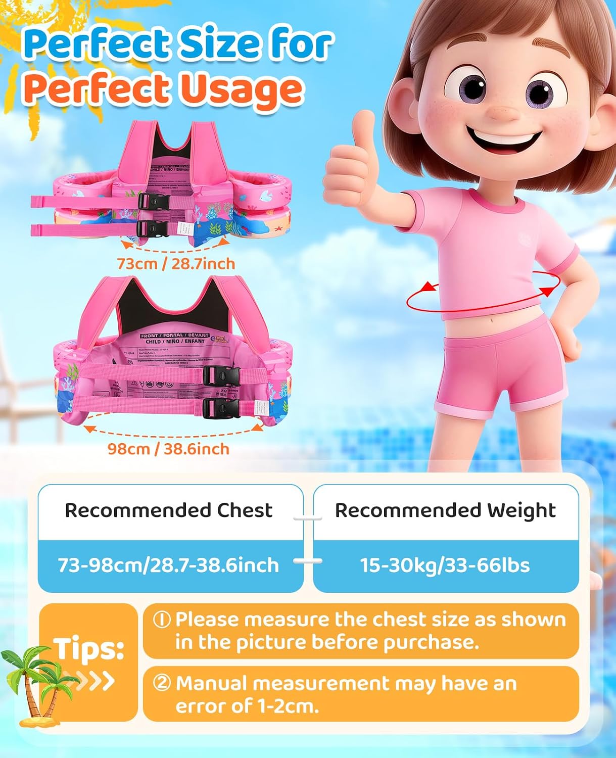 Thumbnail 6 de HeySplash SV-YJD-B Toddler Swim Vest with Adjustable Straps and Foam Buoyancy