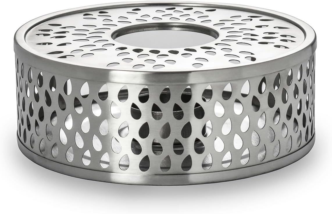 Detalle de Creano 412 Standard Stainless Steel theepotwarmer van RVS met waxinelichthouder