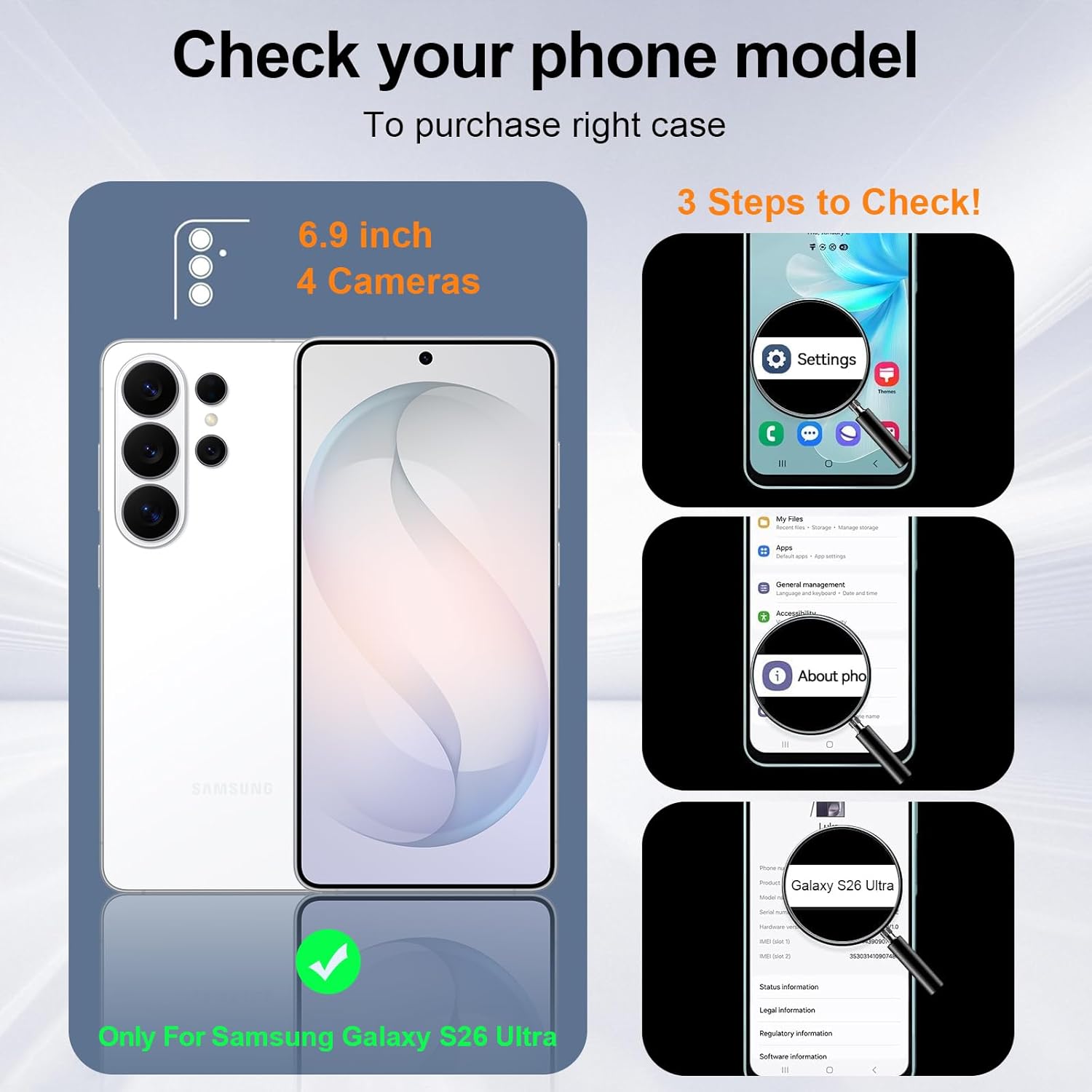 Detalle 2 de Samsung Galaxy S26 Ultra Case with Magnetic Shockproof Protection, MagSafe Compatibility and Screen Protectors