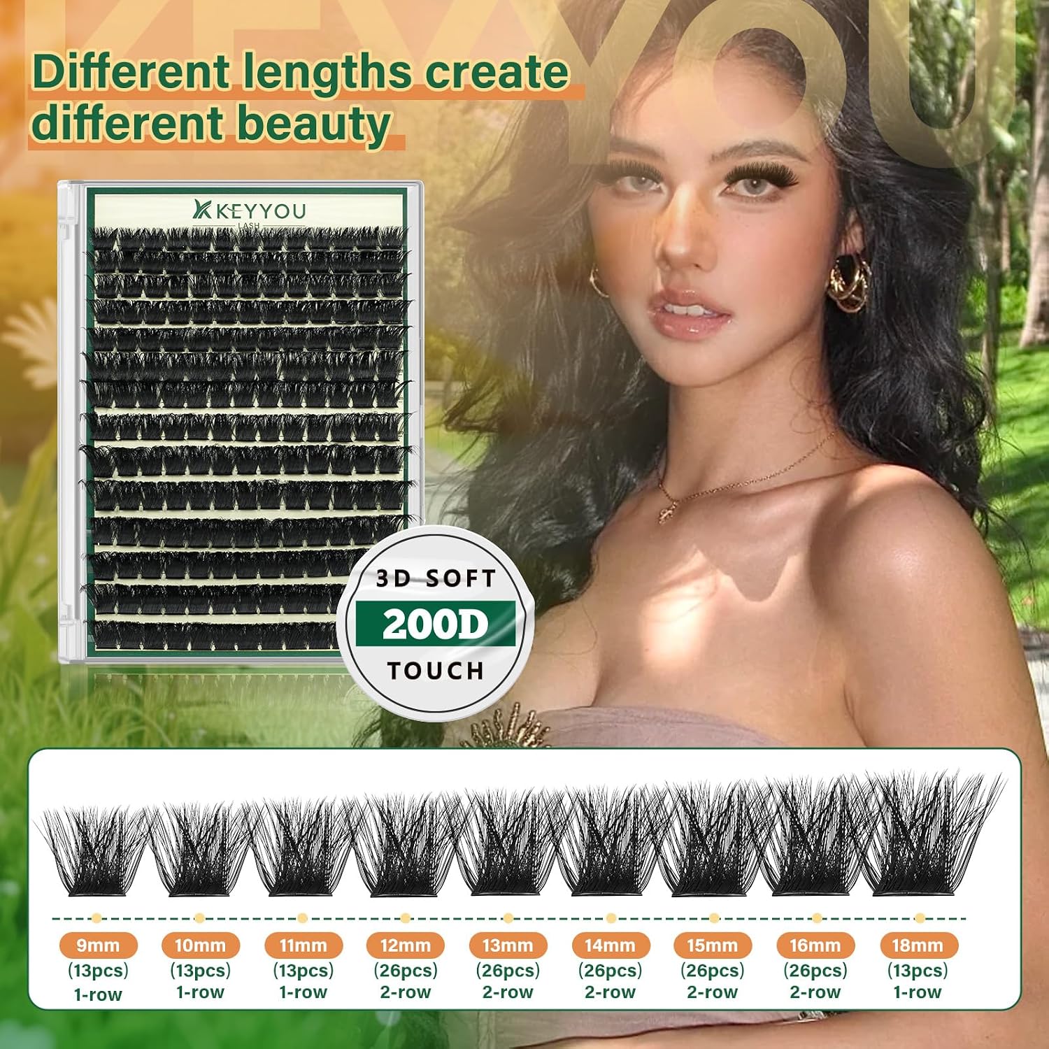 Detalle 2 de KEYYOU Lash Cluster Kit 9–18 Mix