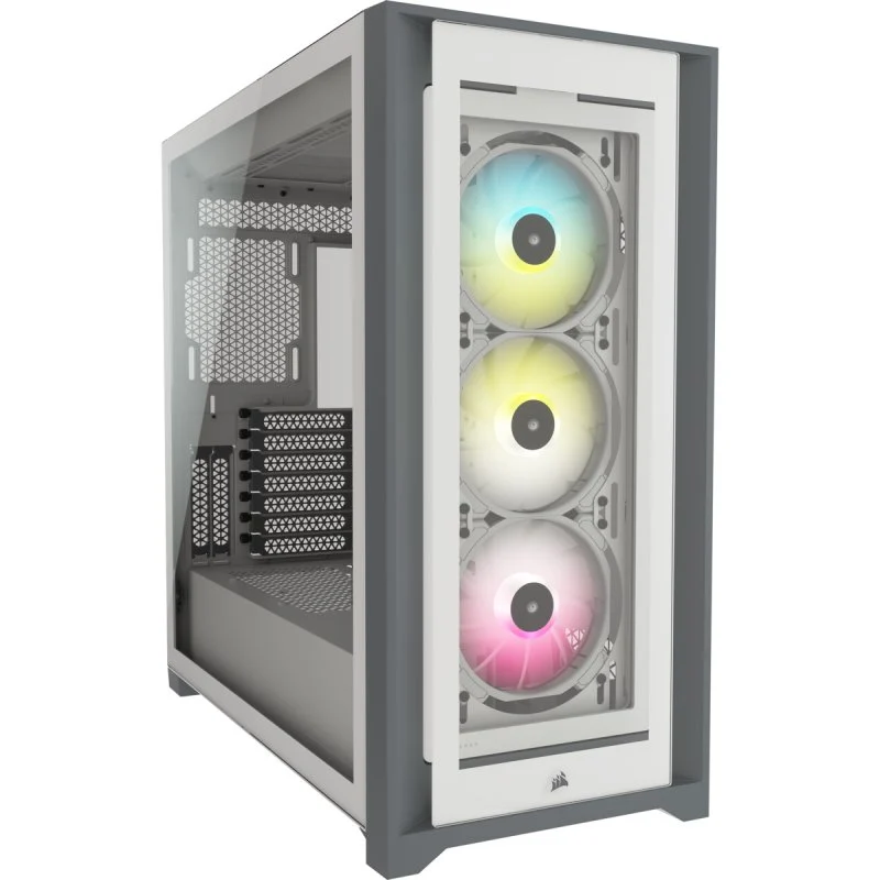 Detalle de Corsair iCUE 5000X RGB Gabinete con Cristal Templado Blanca ⚡
