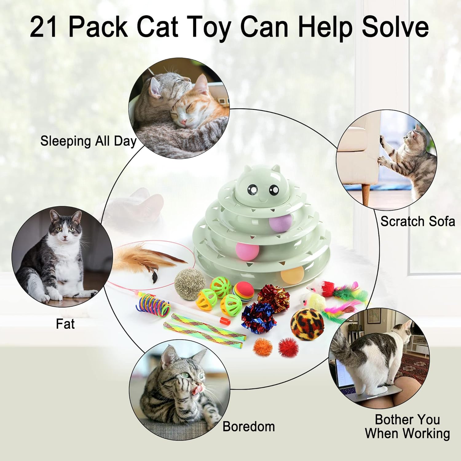 Thumbnail 4 de Suhaco 21 Pack Cat Toys interactive set 🐱