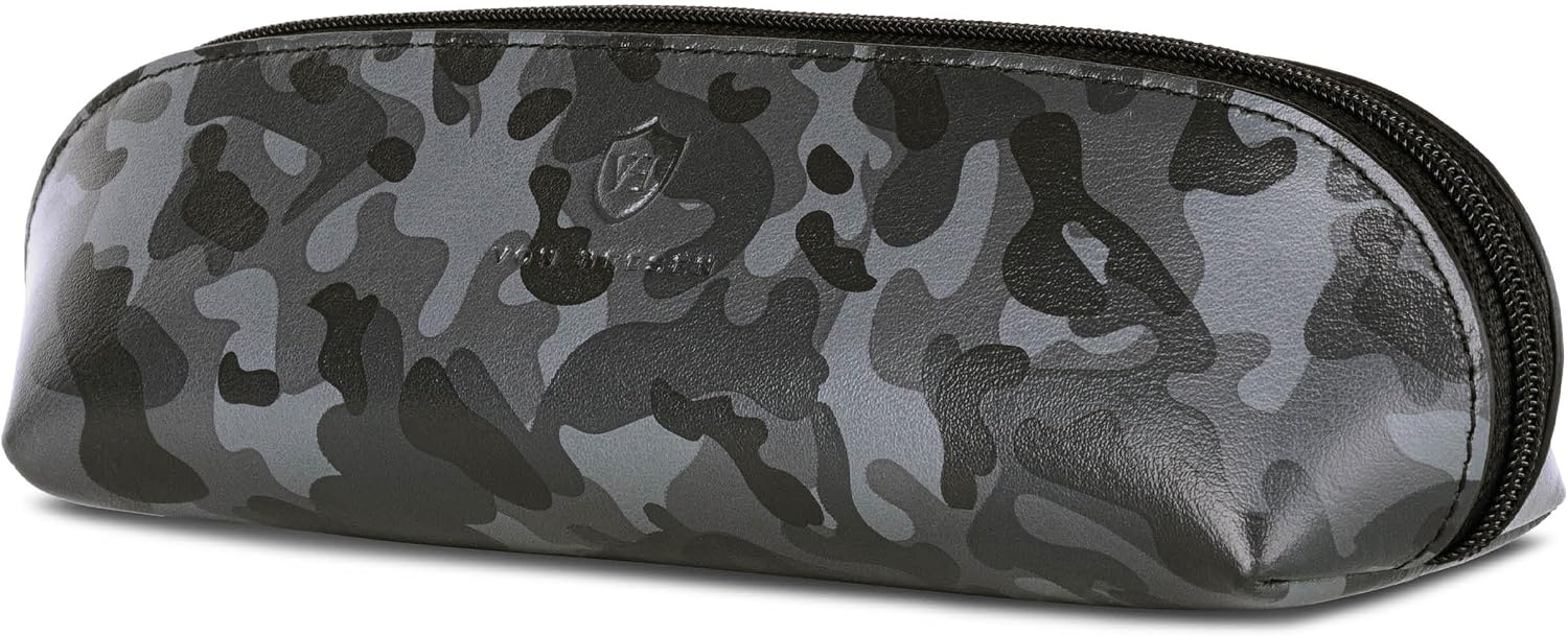 Detalle de VON HEESEN Echtleder Federmäppchen – Camouflage, 20 x 5,5 x 5,5 cm