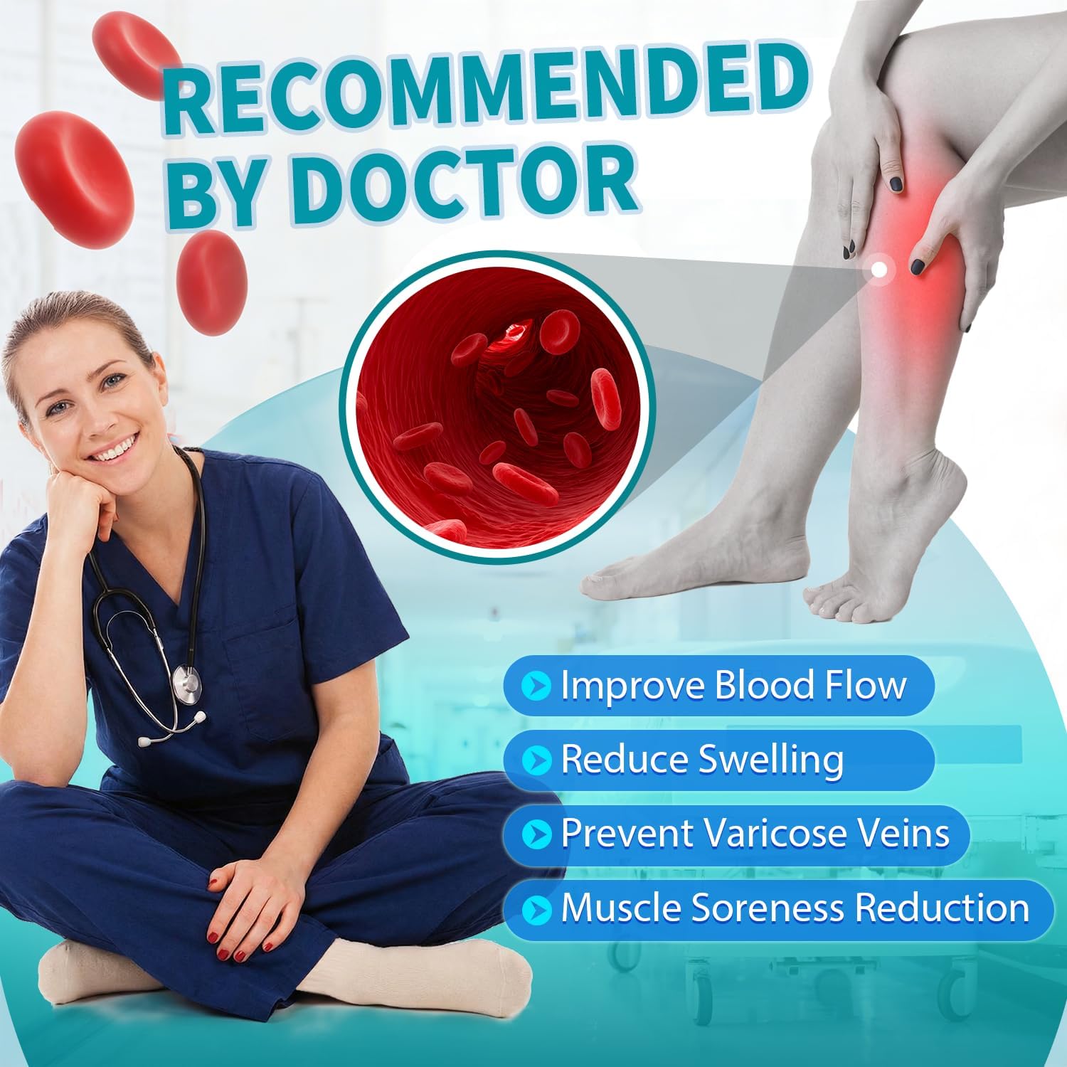 Thumbnail 6 de Sooverki Graduated Copper Compression Socks 15-20mmHg