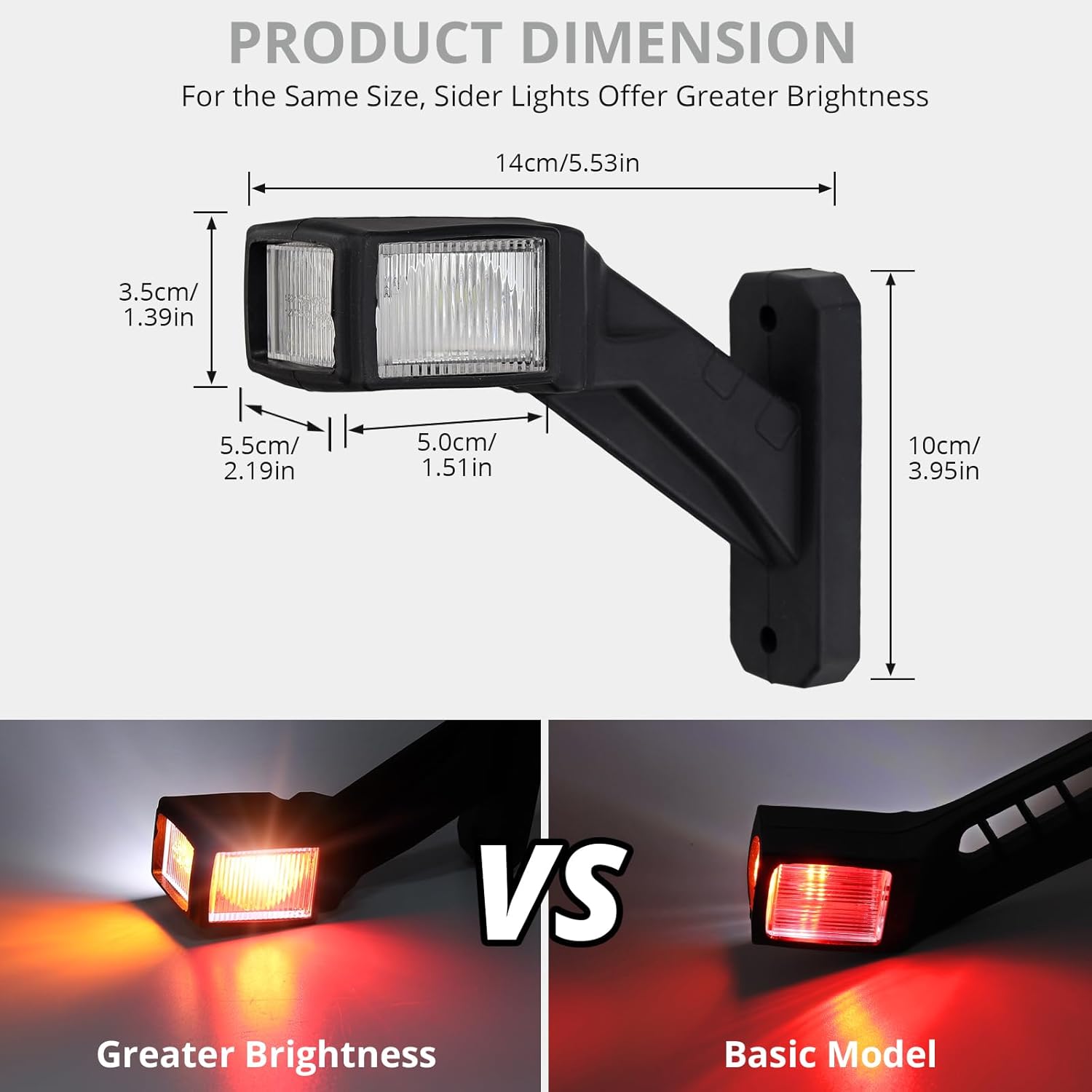 Thumbnail 1 de Justech 2-pack LED side marker lights (12–30V, IP65, triple colour) for trucks, trailers and caravans