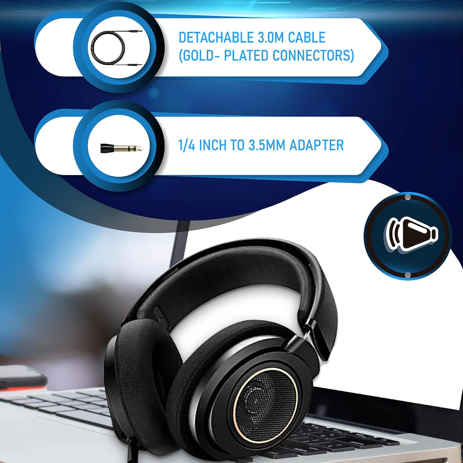 Detalle 2 de PHILIPS SHP9600/00 Open-Back Over-Ear Headphones with 50 mm Drivers